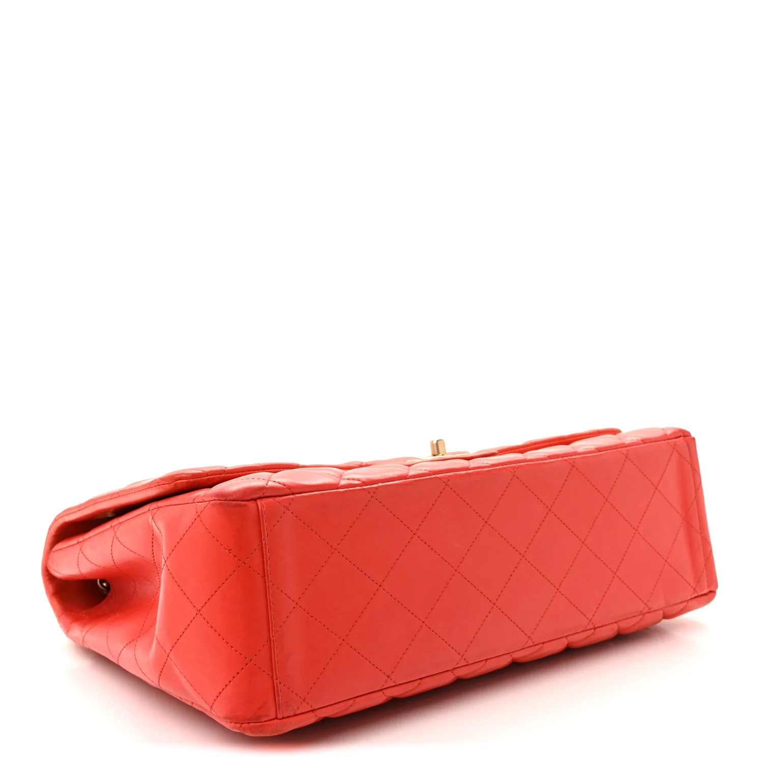 Lambskin Quilted Maxi Single Flap Red - Image 4