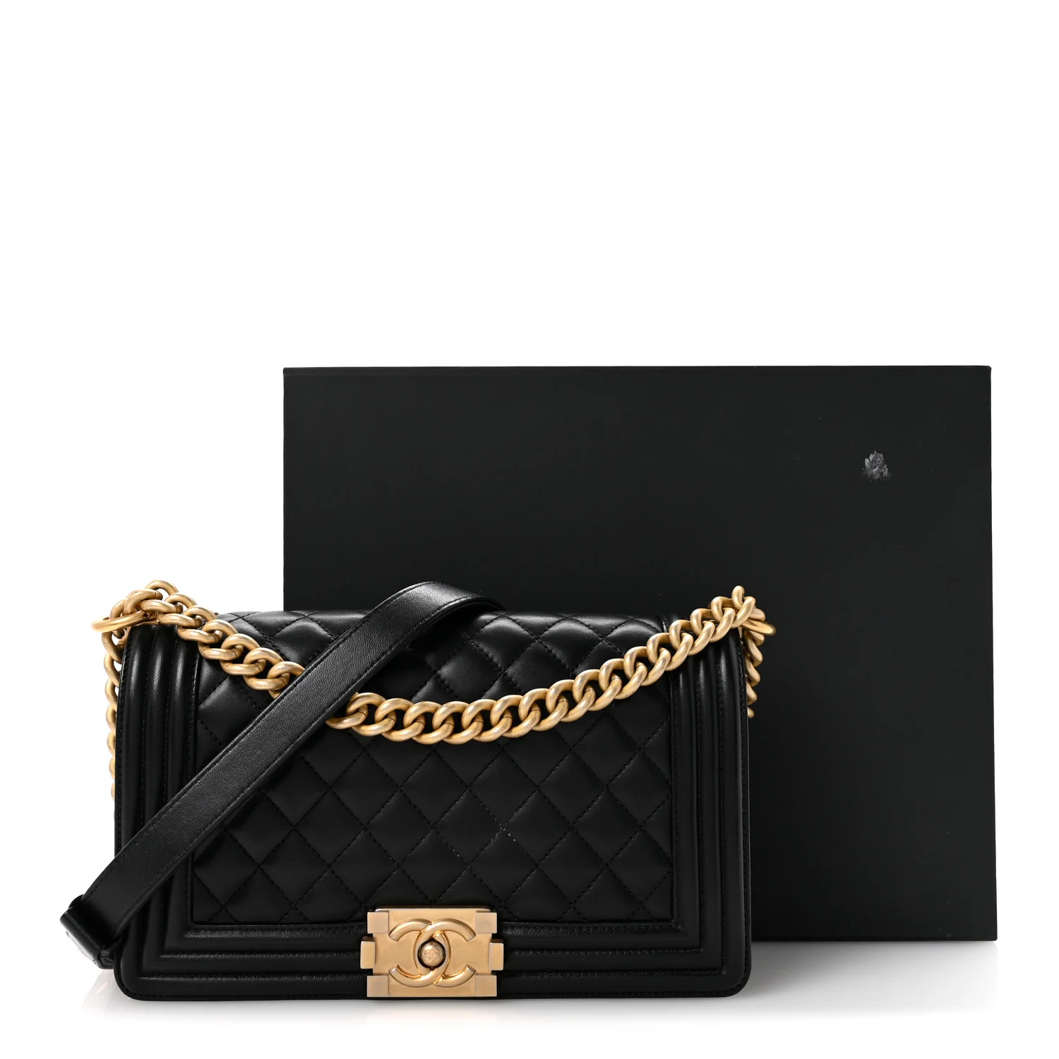 Lambskin Quilted Medium Boy Flap Black - Image 11