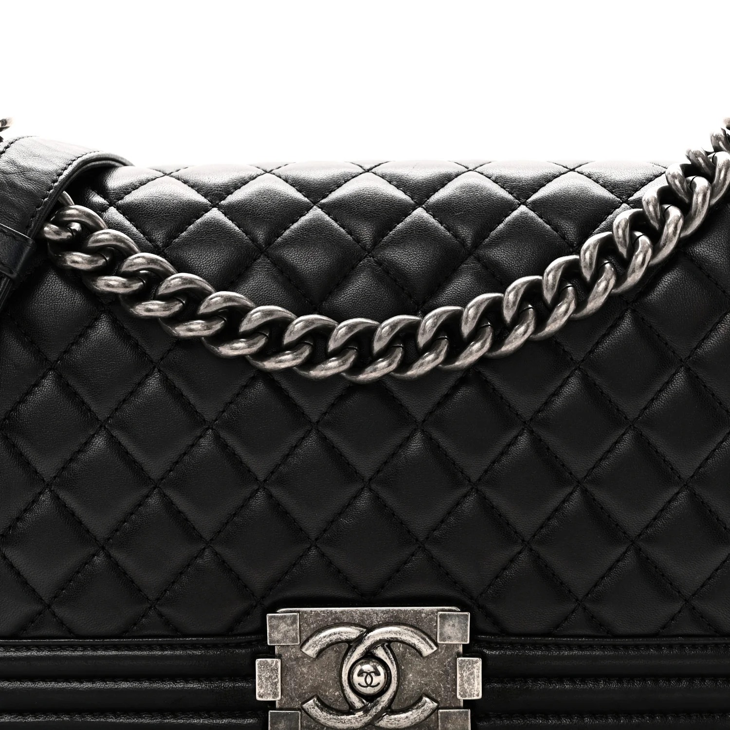 Lambskin Quilted Medium Boy Flap Black - Image 8