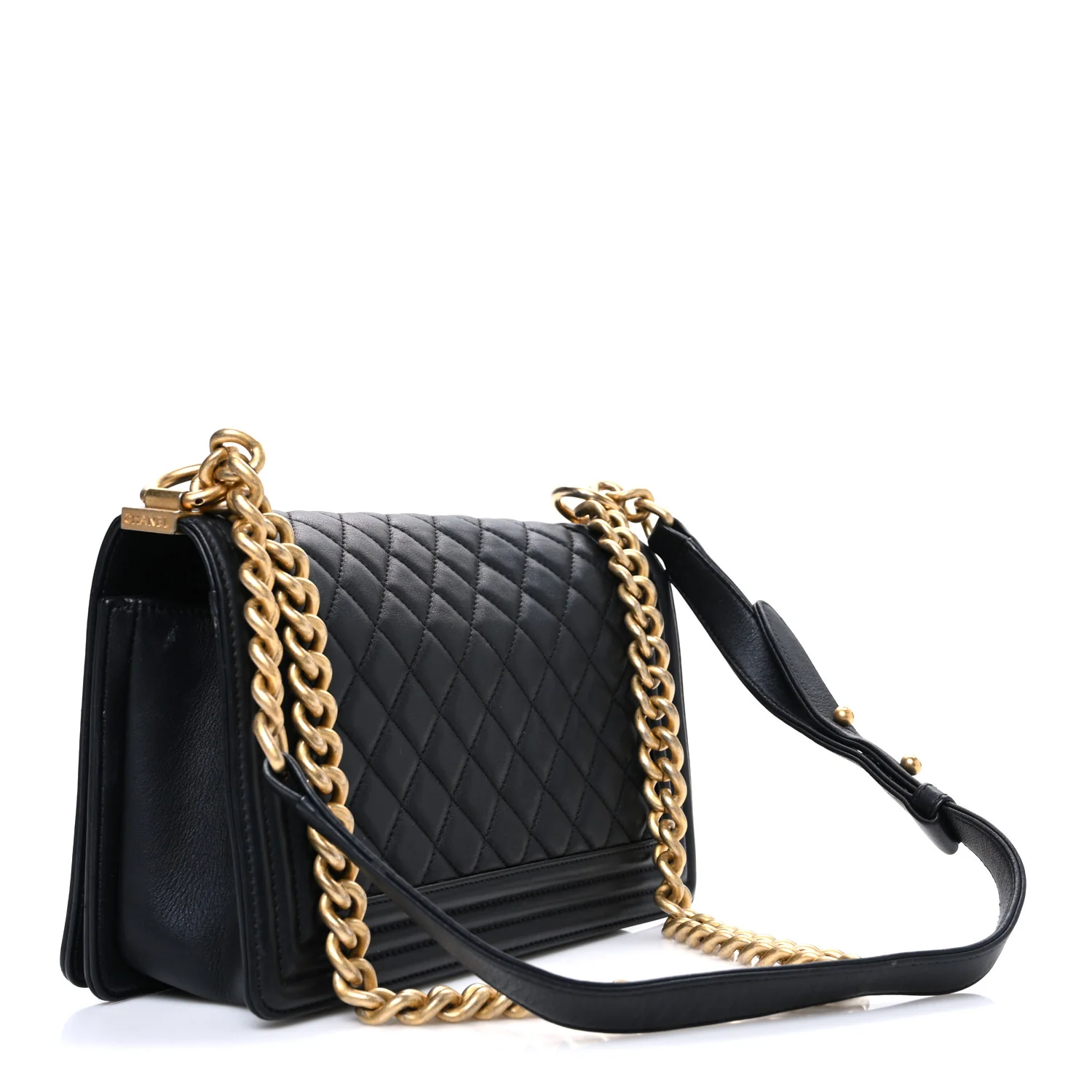 Lambskin Quilted Medium Boy Flap Black - Image 3