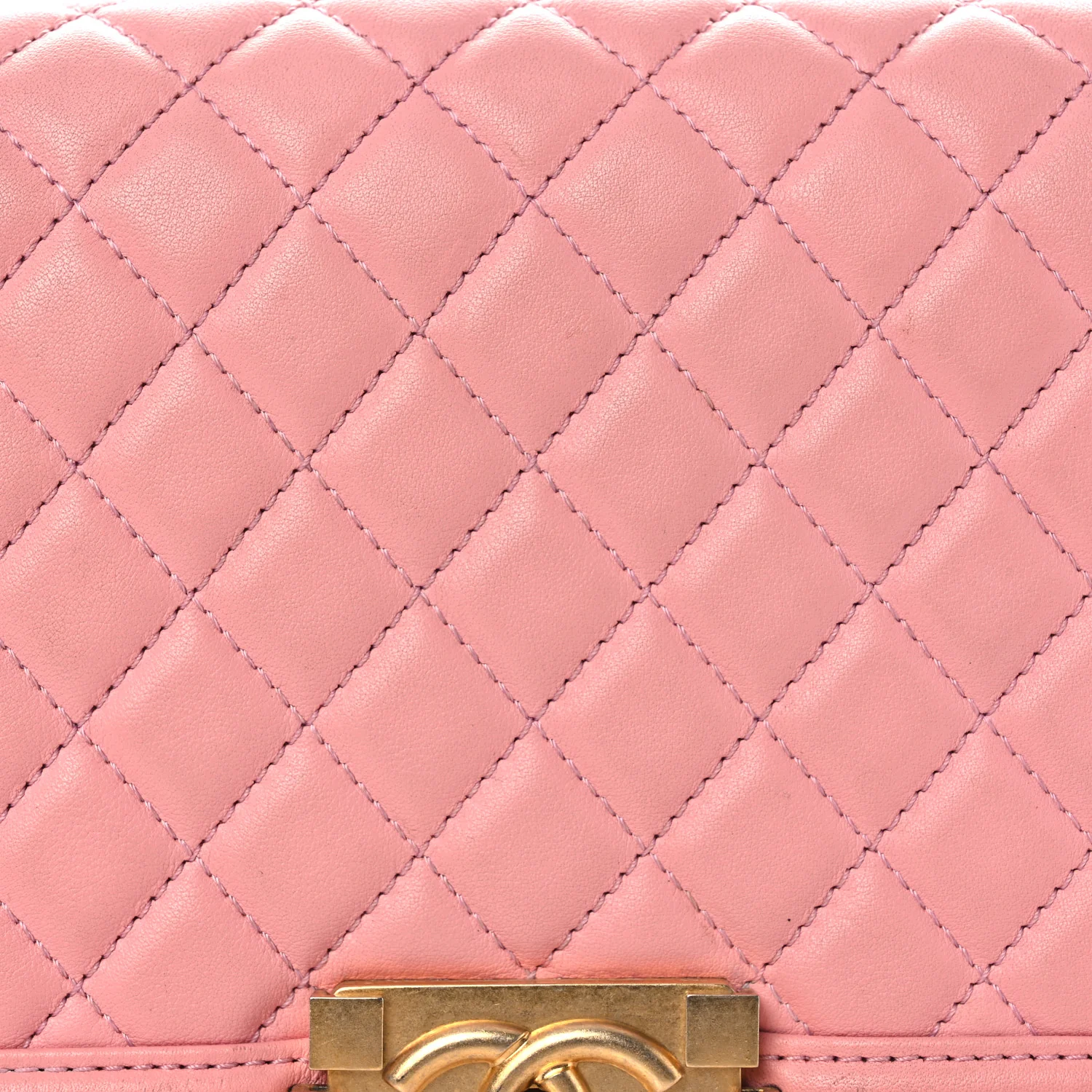 Lambskin Quilted Medium Boy Flap Light Pink - Image 8
