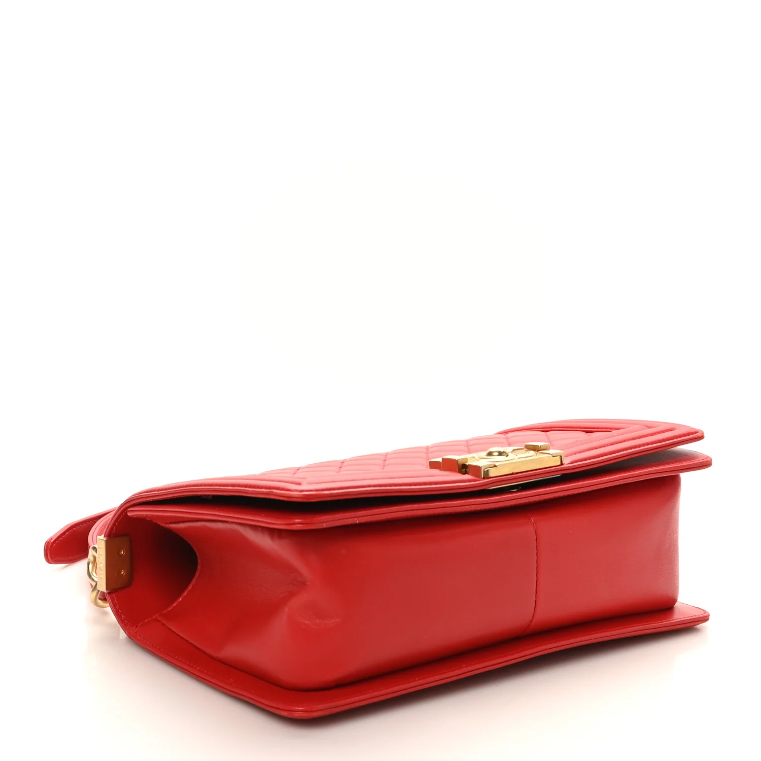 Lambskin Quilted Medium Boy Flap Red - Image 4