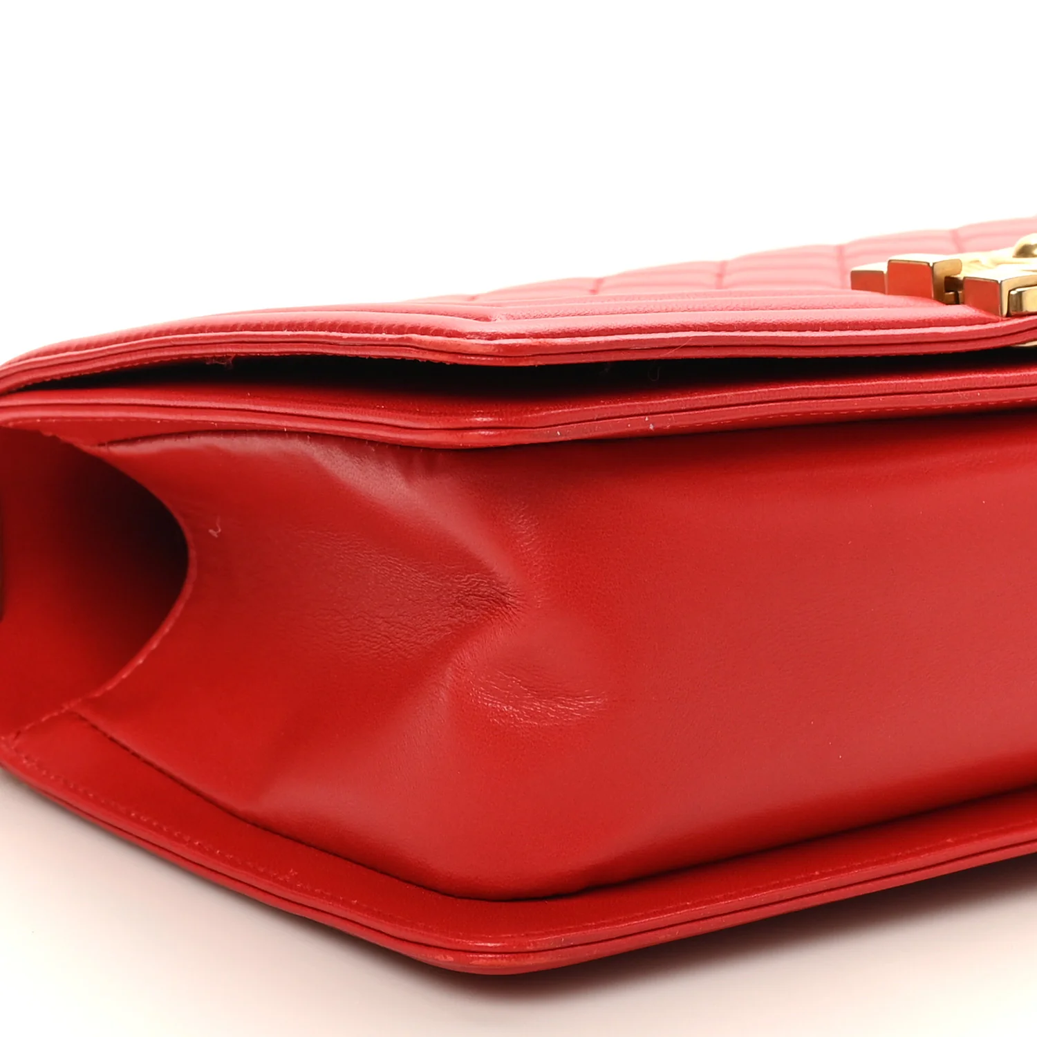 Lambskin Quilted Medium Boy Flap Red - Image 9