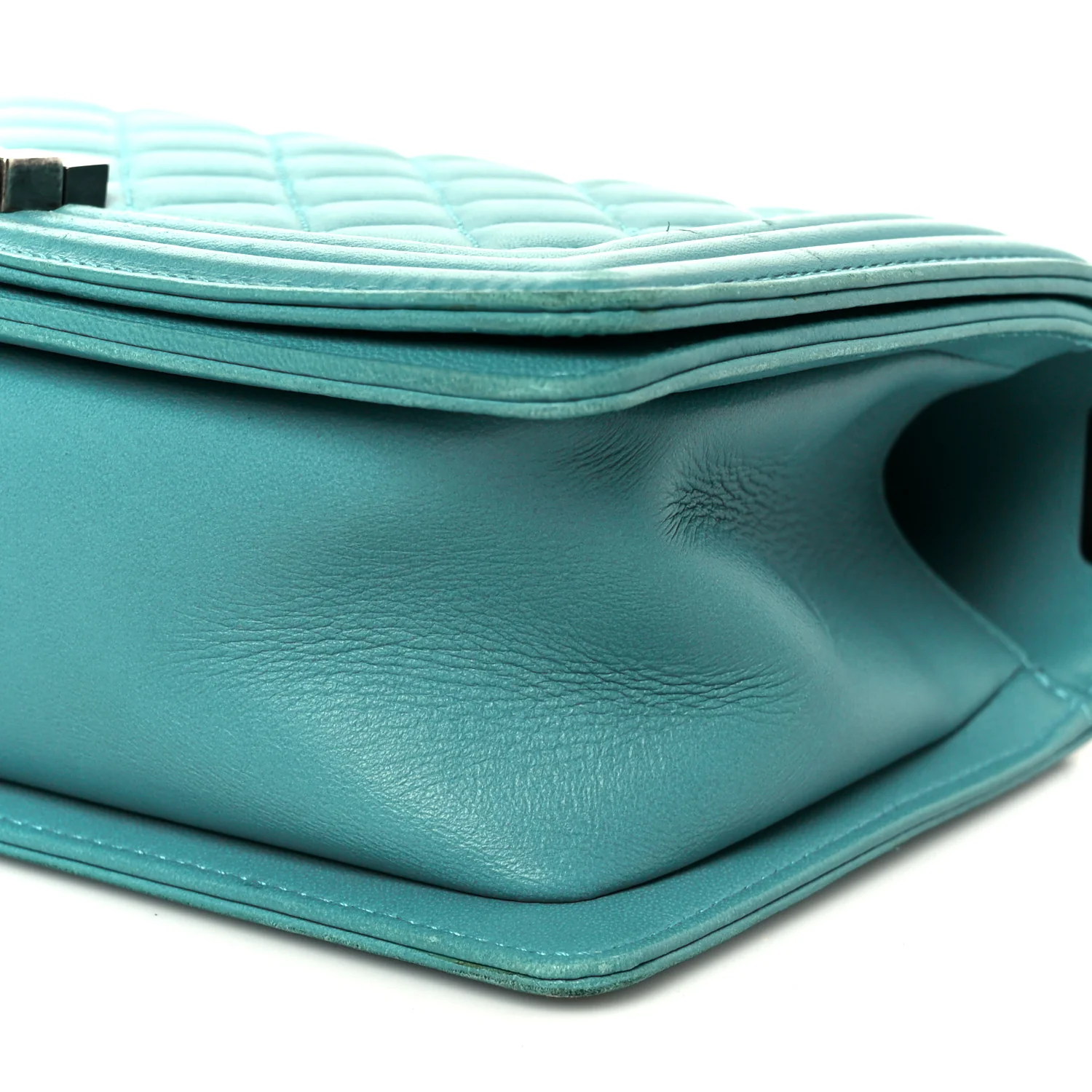 Lambskin Quilted Medium Boy Flap Turquoise - Image 10