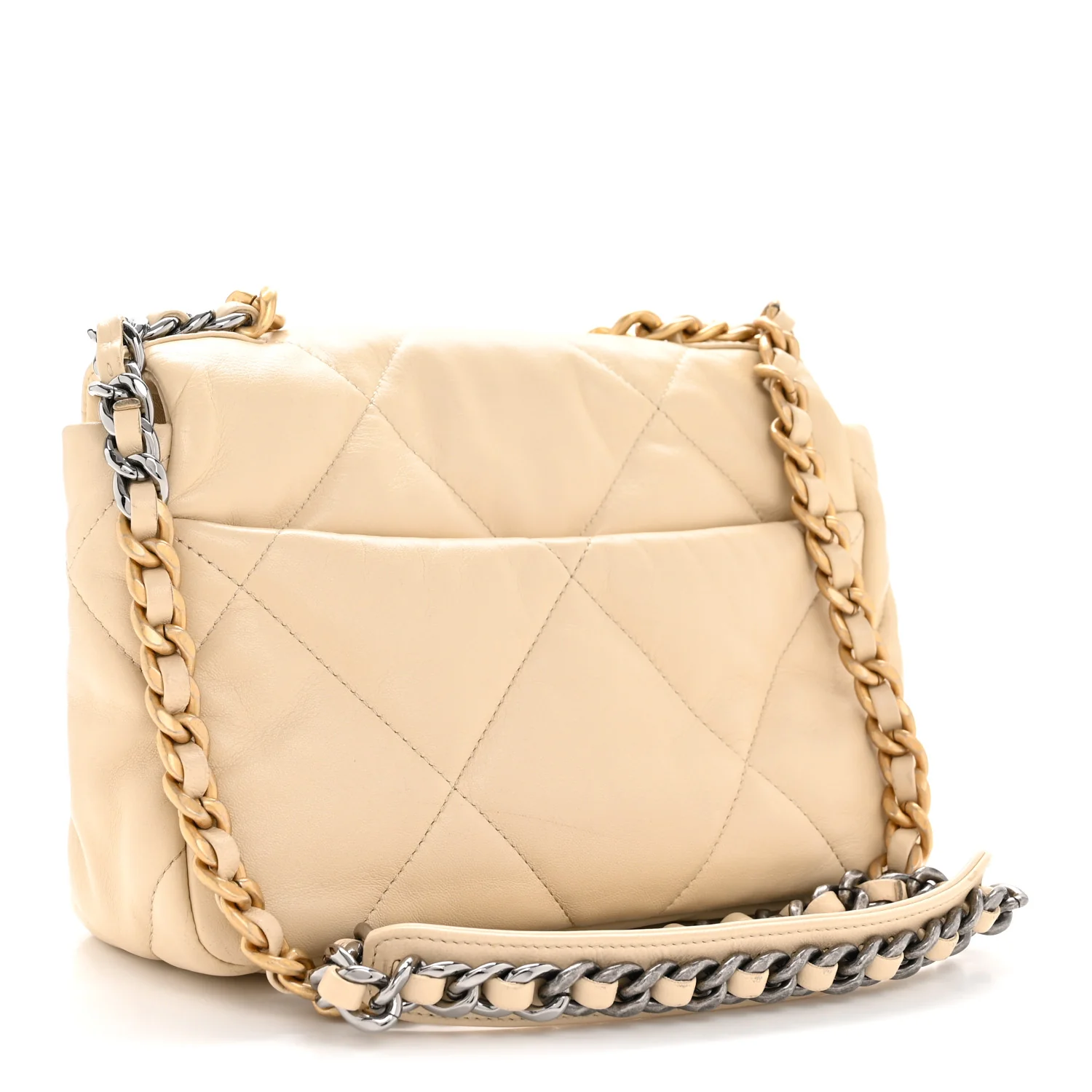 Lambskin Quilted Medium Chanel 19 Flap Beige - Image 2