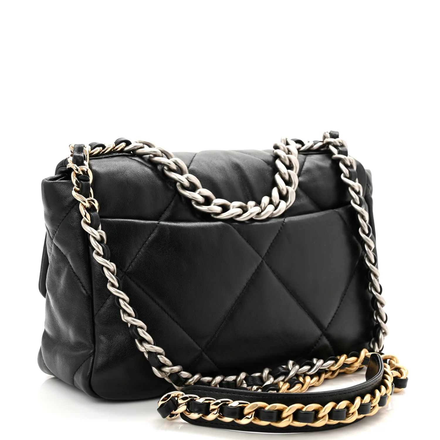 Lambskin Quilted Medium Chanel 19 Flap Black - Image 3