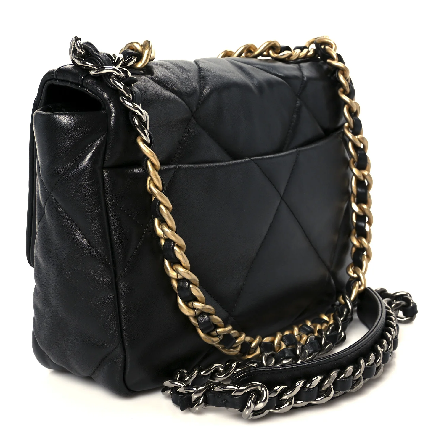 Lambskin Quilted Medium Chanel 19 Flap Black - Image 3