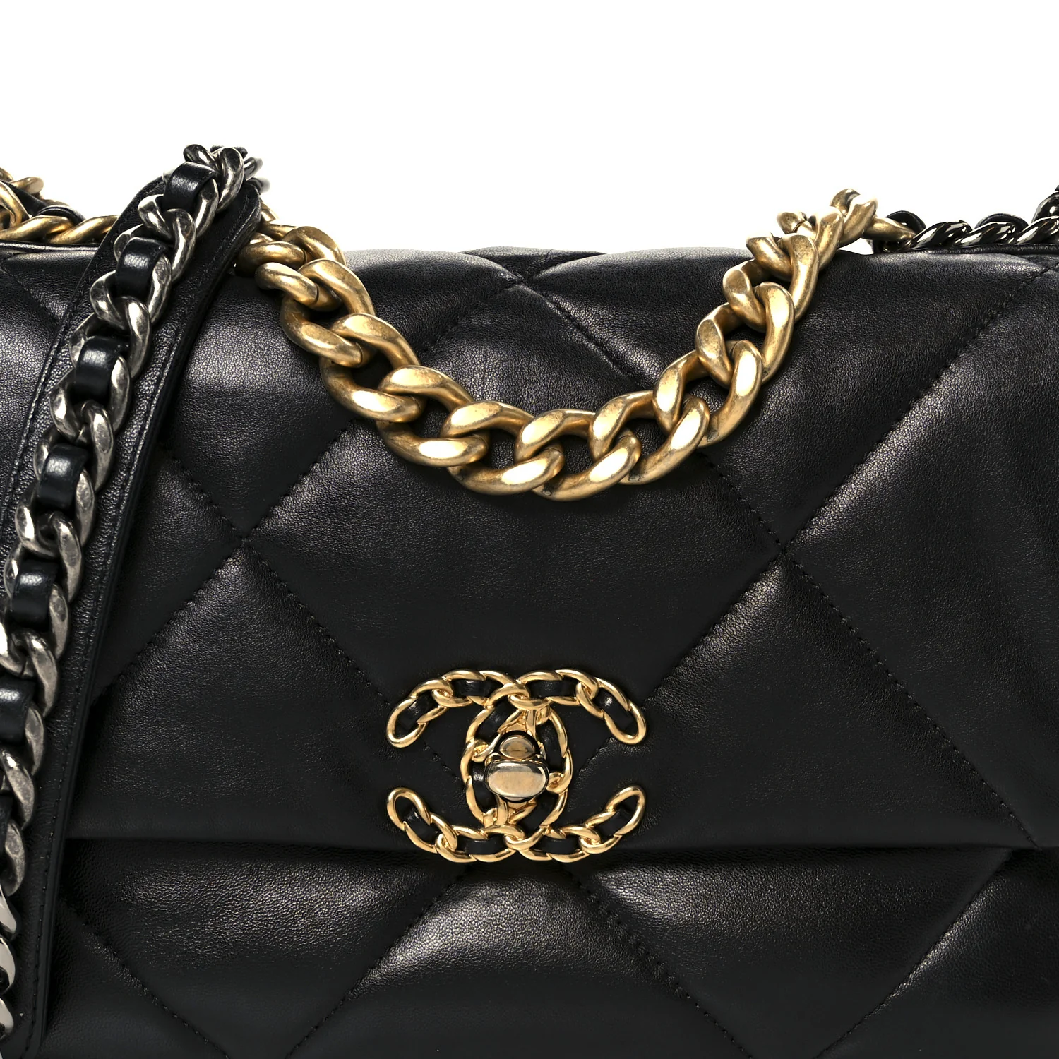 Lambskin Quilted Medium Chanel 19 Flap Black - Image 8