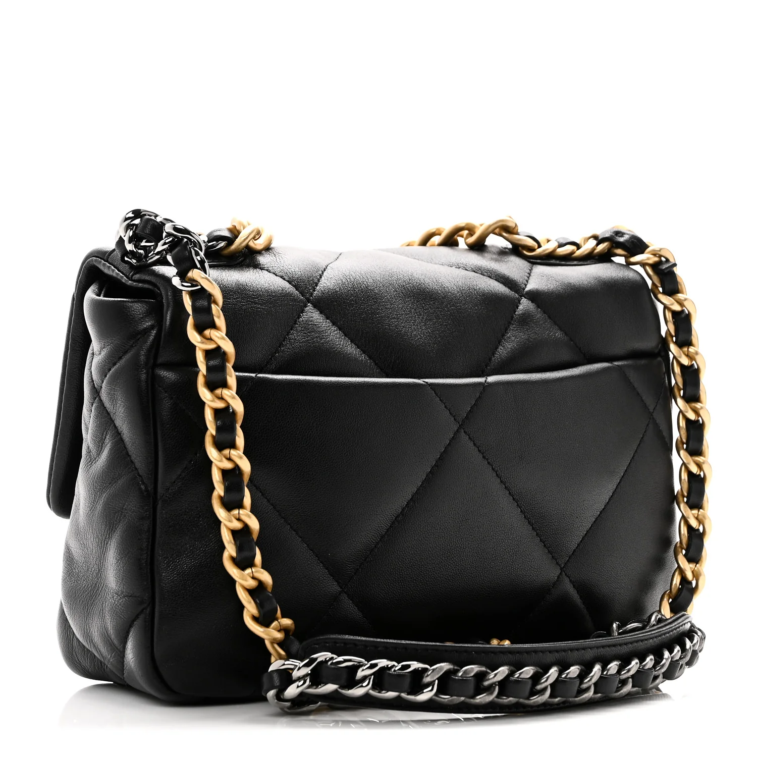 Lambskin Quilted Medium Chanel 19 Flap Black - Image 3