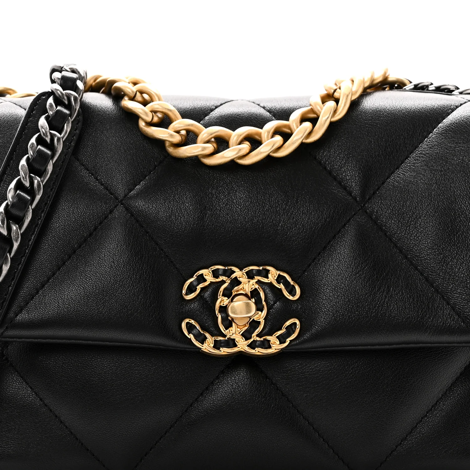 Lambskin Quilted Medium Chanel 19 Flap Black - Image 8