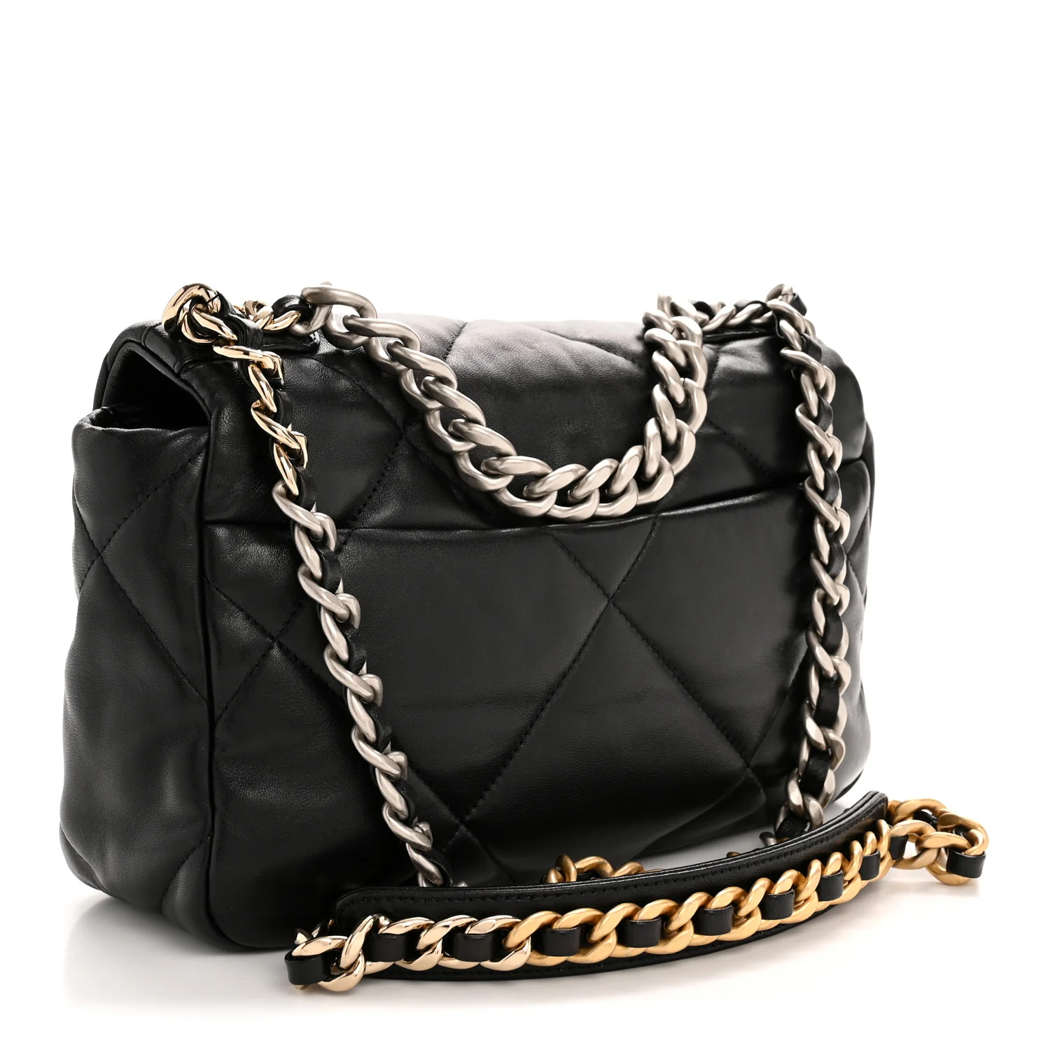 Lambskin Quilted Medium Chanel 19 Flap Black - Image 3