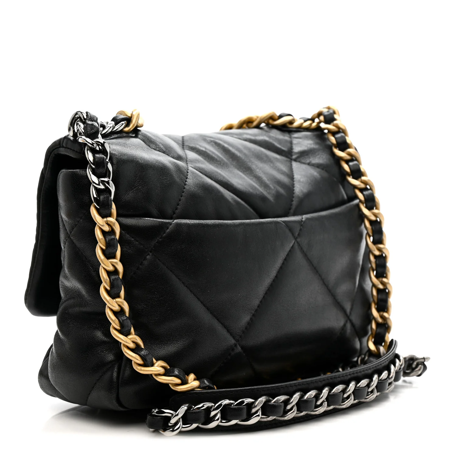 Lambskin Quilted Medium Chanel 19 Flap Black - Image 3