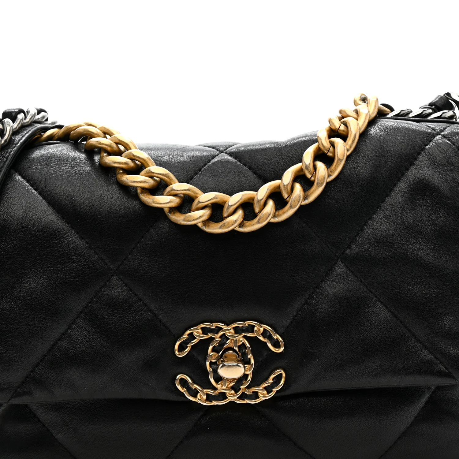 Lambskin Quilted Medium Chanel 19 Flap Black - Image 8