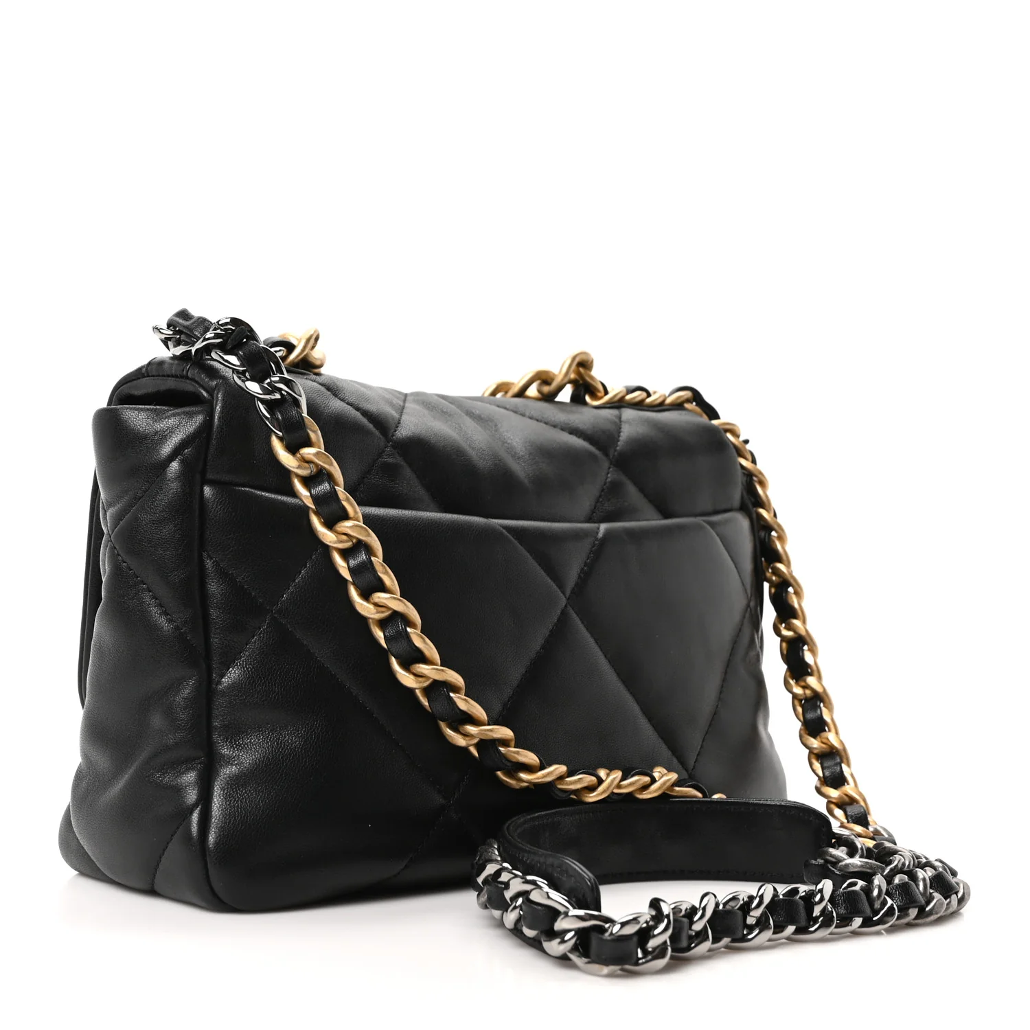 Lambskin Quilted Medium Chanel 19 Flap Black - Image 3