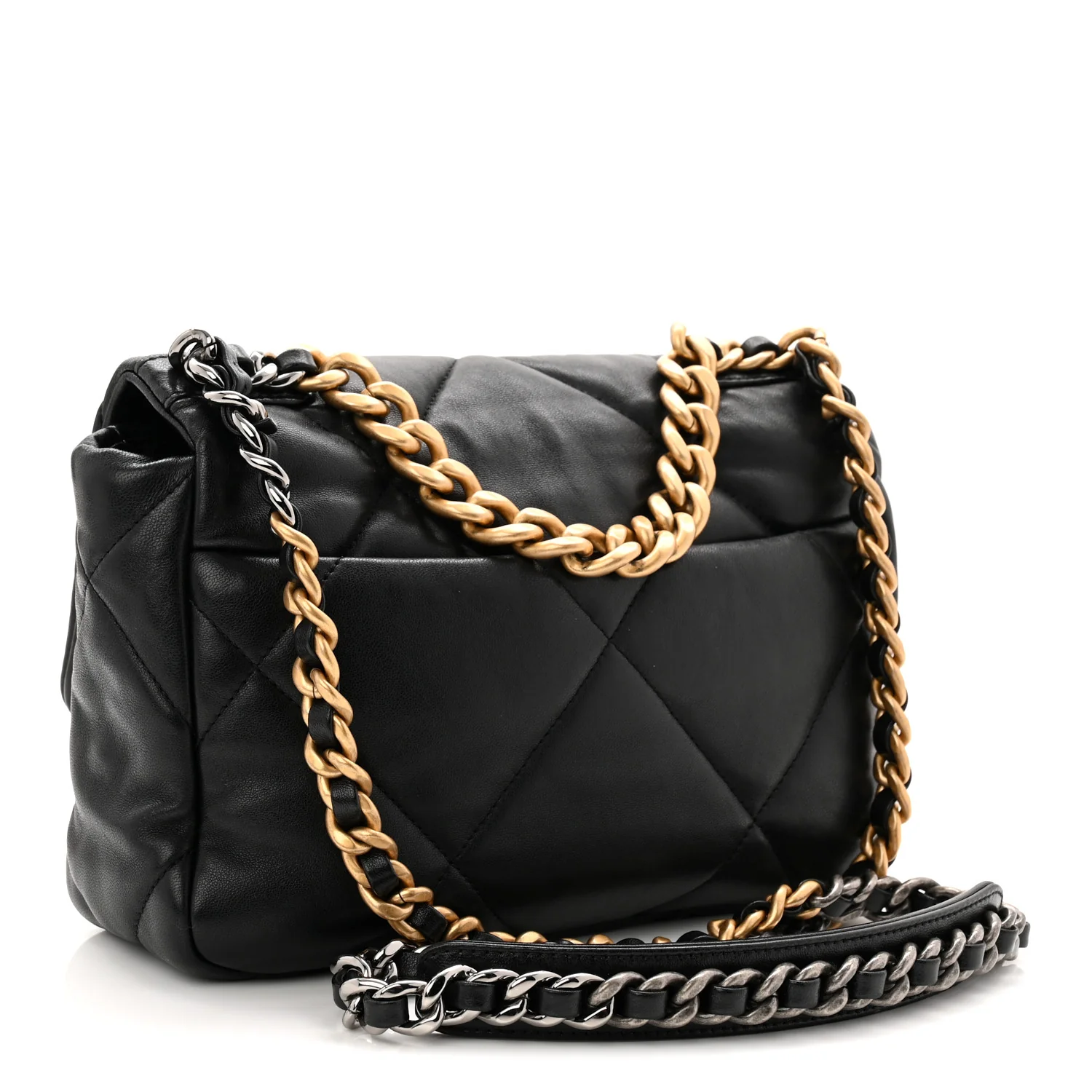 Lambskin Quilted Medium Chanel 19 Flap Black - Image 3