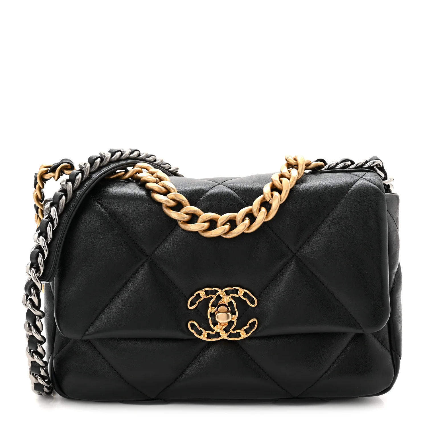 Lambskin Quilted Medium Chanel 19 Flap Black - Image 2