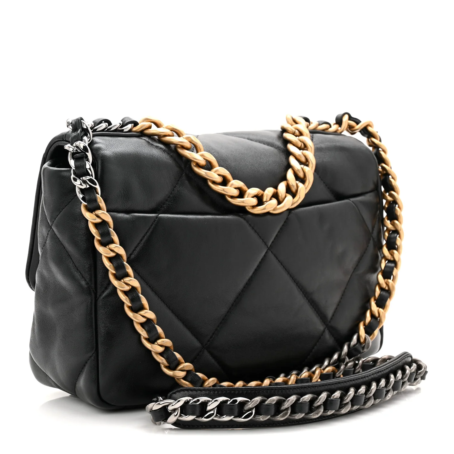Lambskin Quilted Medium Chanel 19 Flap Black - Image 5