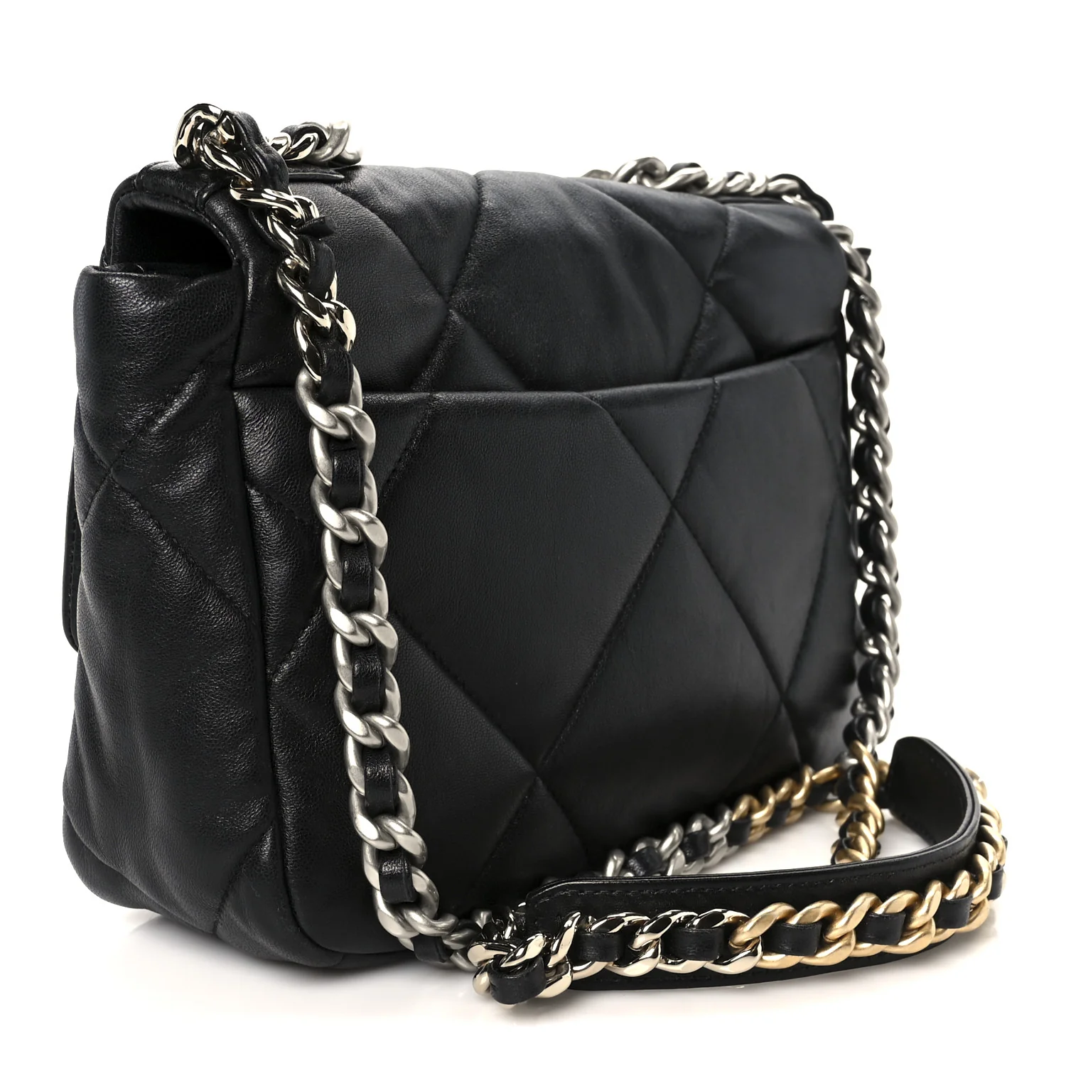 Lambskin Quilted Medium Chanel 19 Flap Black - Image 3