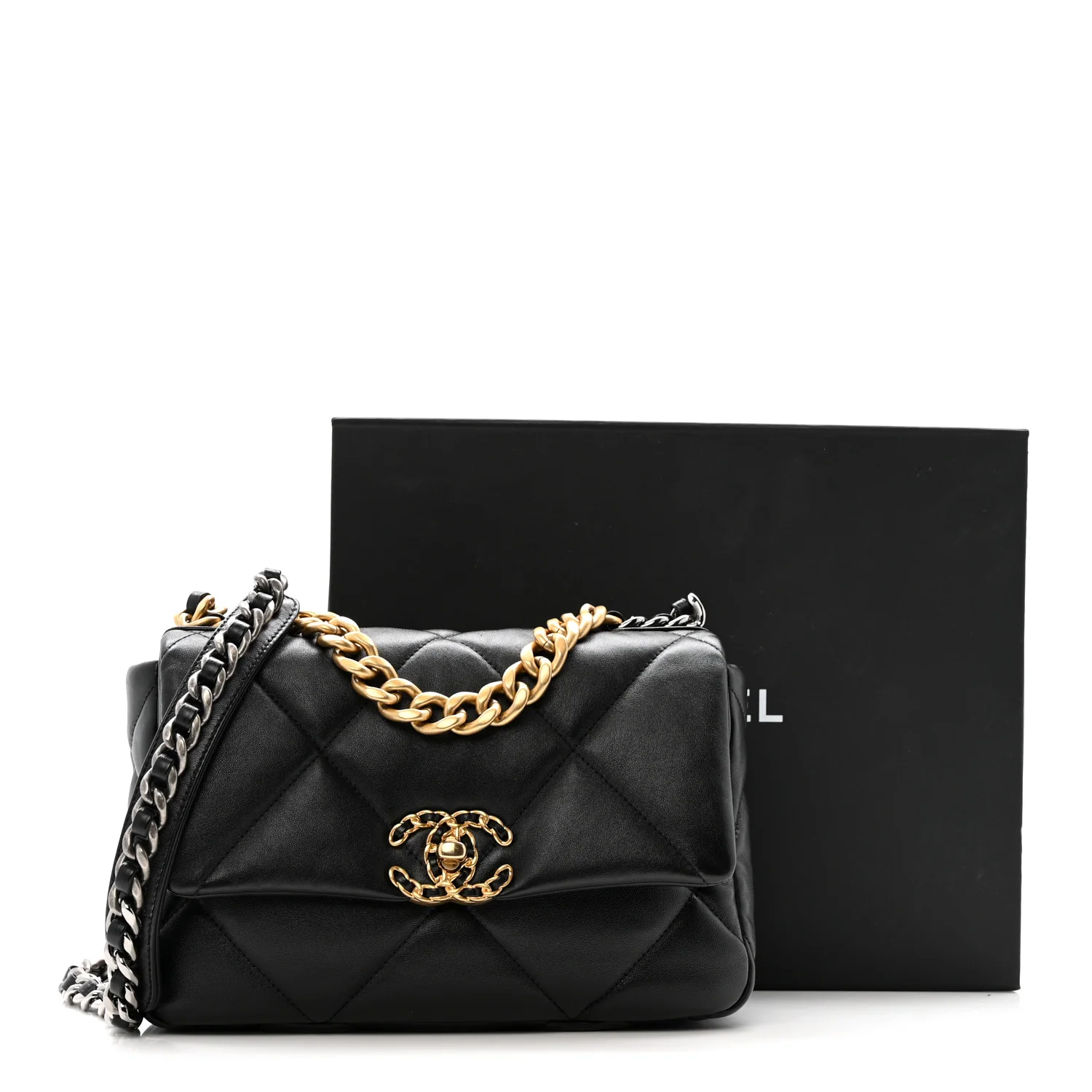 Lambskin Quilted Medium Chanel 19 Flap Black - Image 11