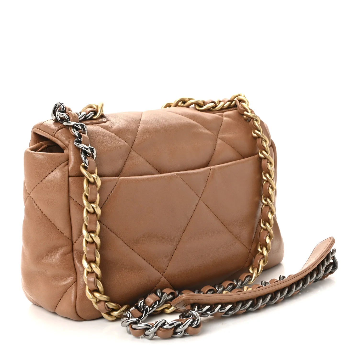 Lambskin Quilted Medium Chanel 19 Flap Brown - Image 3