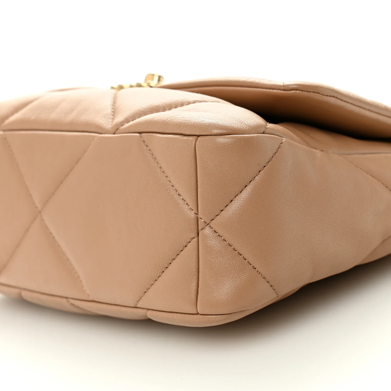 Lambskin Quilted Medium Chanel 19 Flap Dark Beige - Image 10
