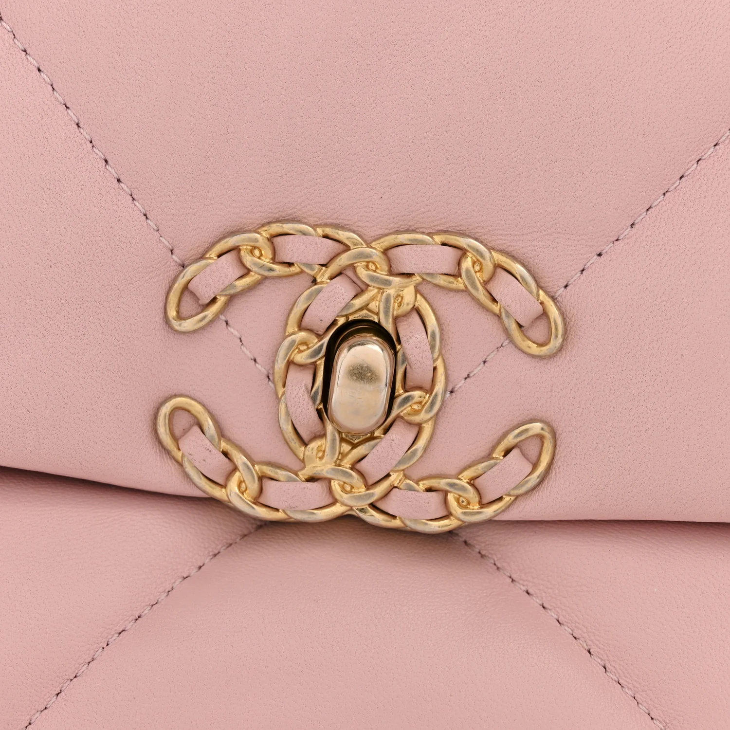 Lambskin Quilted Medium Chanel 19 Flap Light Pink - Image 12