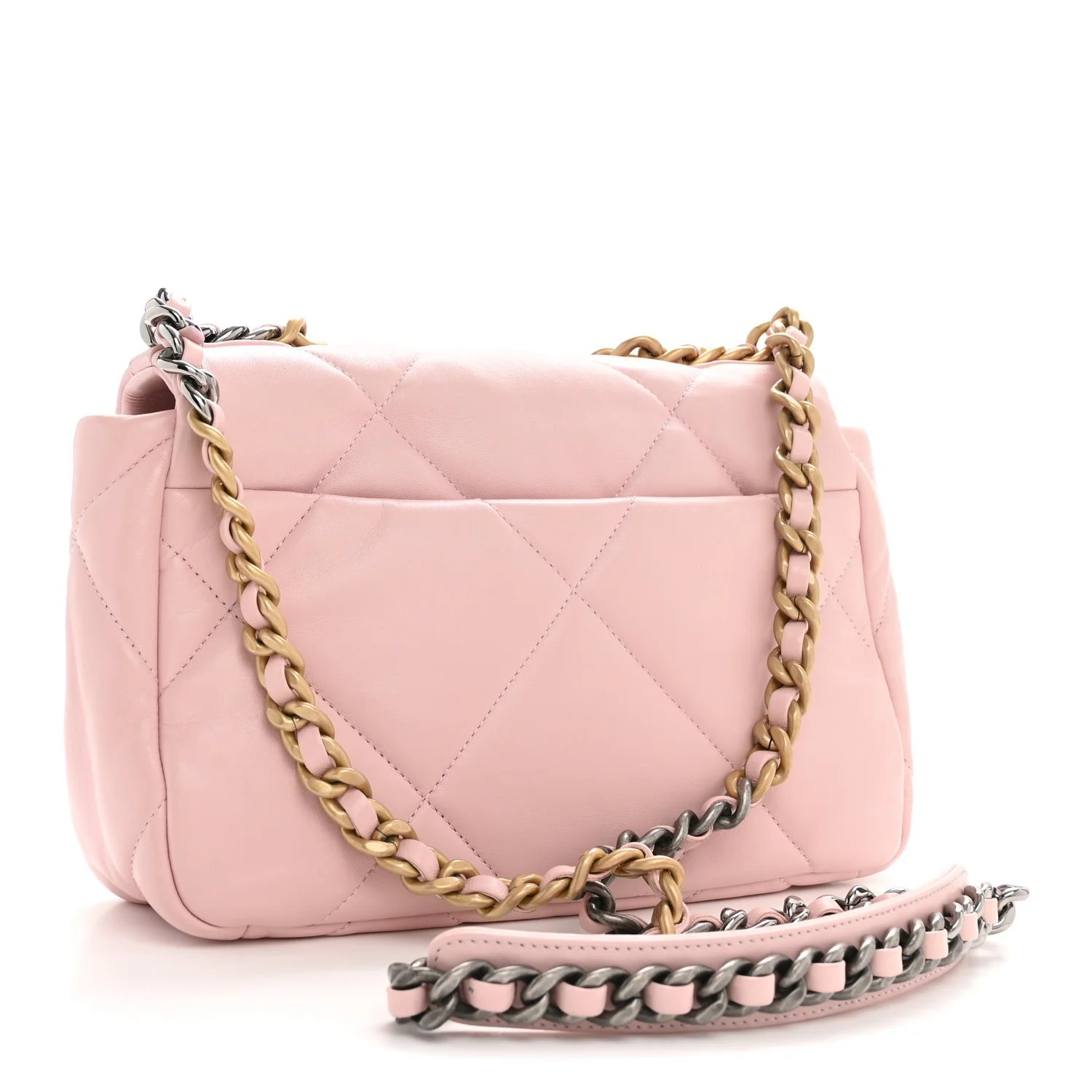 Lambskin Quilted Medium Chanel 19 Flap Light Pink - Image 3