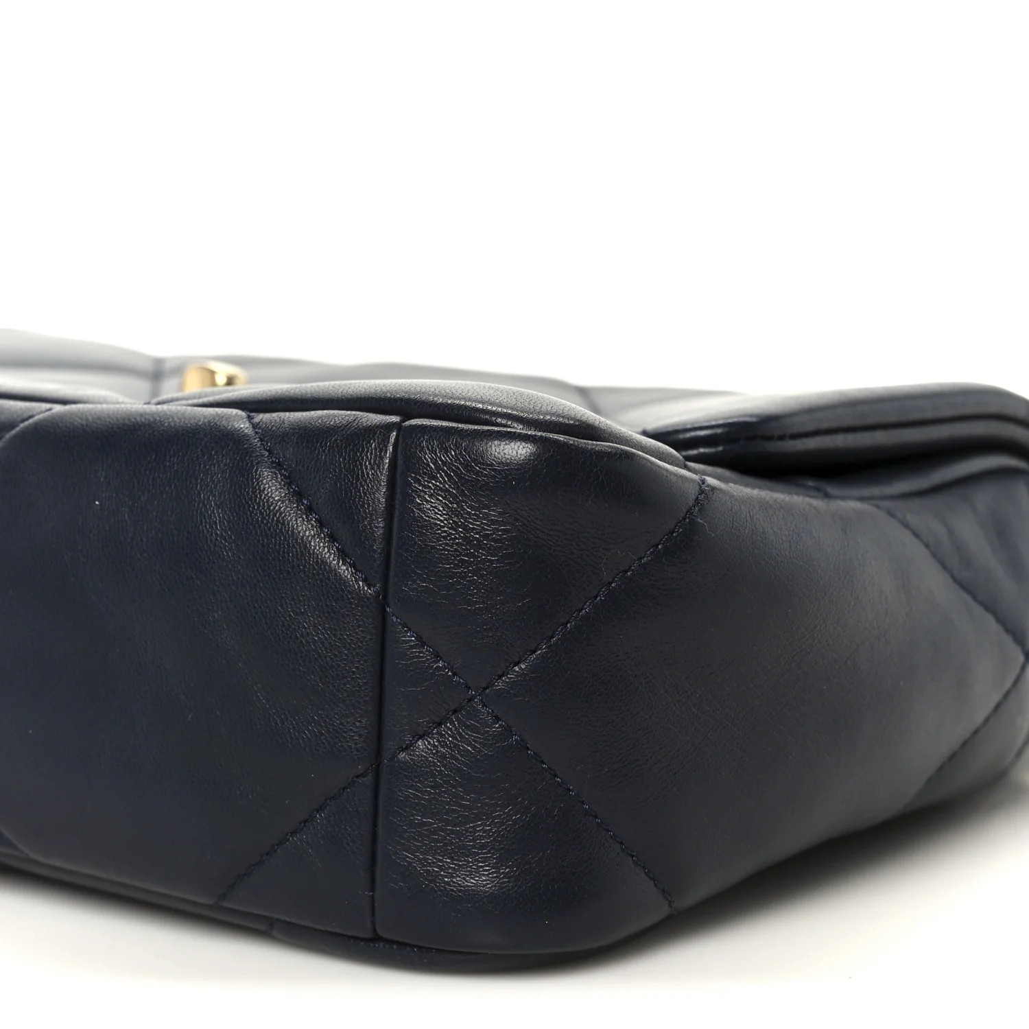Lambskin Quilted Medium Chanel 19 Flap Navy Blue - Image 10