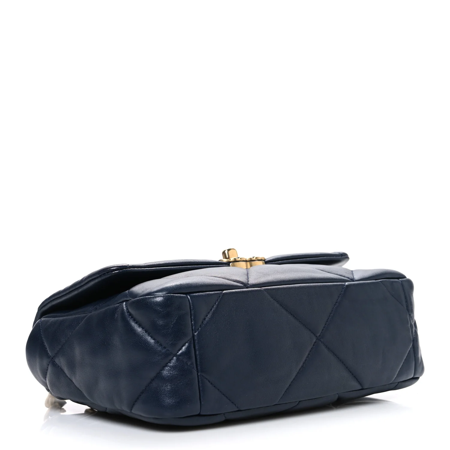 Lambskin Quilted Medium Chanel 19 Flap Navy Blue - Image 4