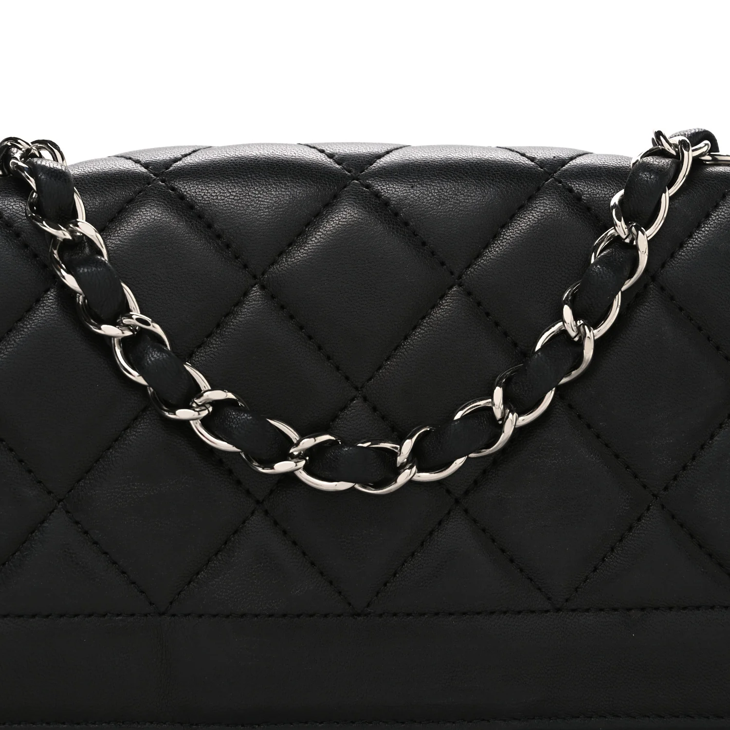 Lambskin Quilted Medium Coco Rider Flap Black - Image 8