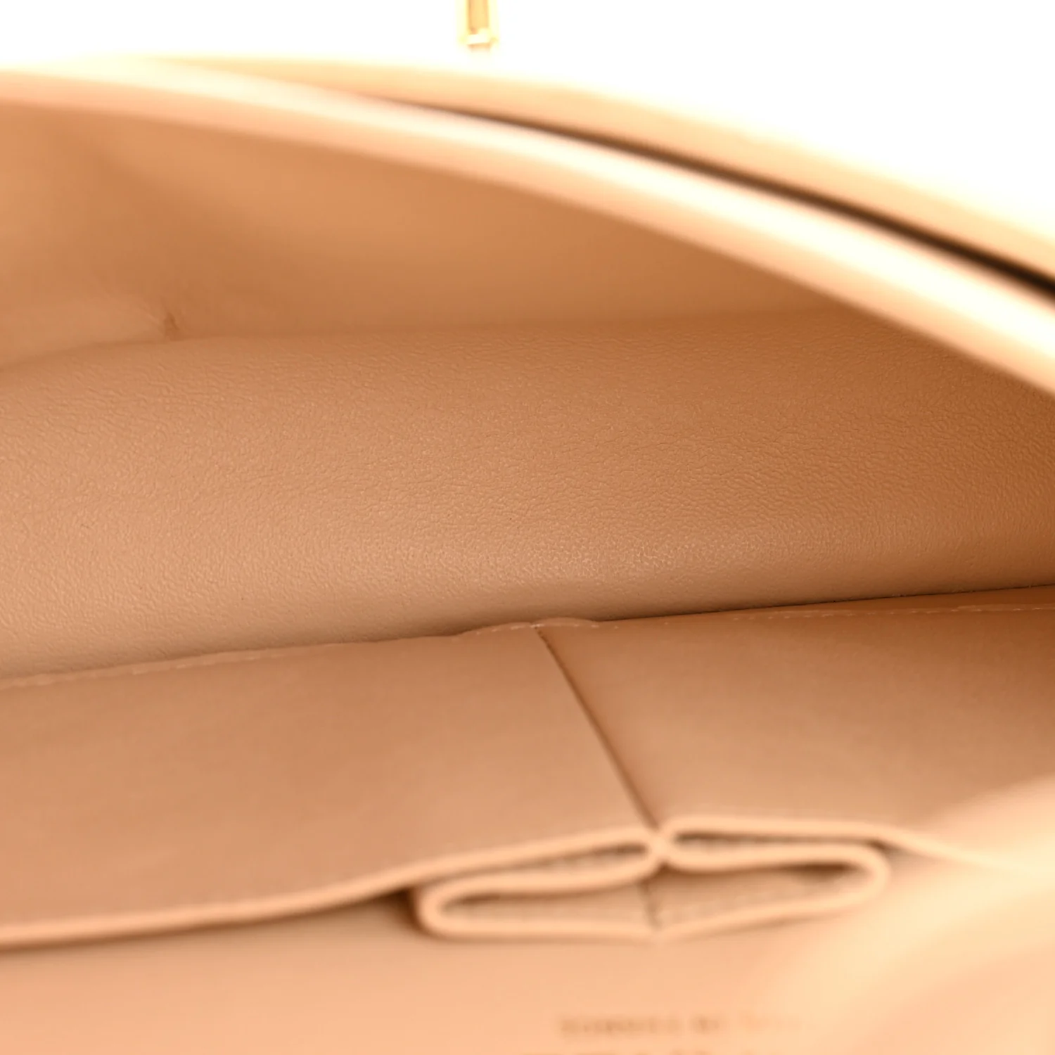 Lambskin Quilted Medium Double Flap Beige - Image 4