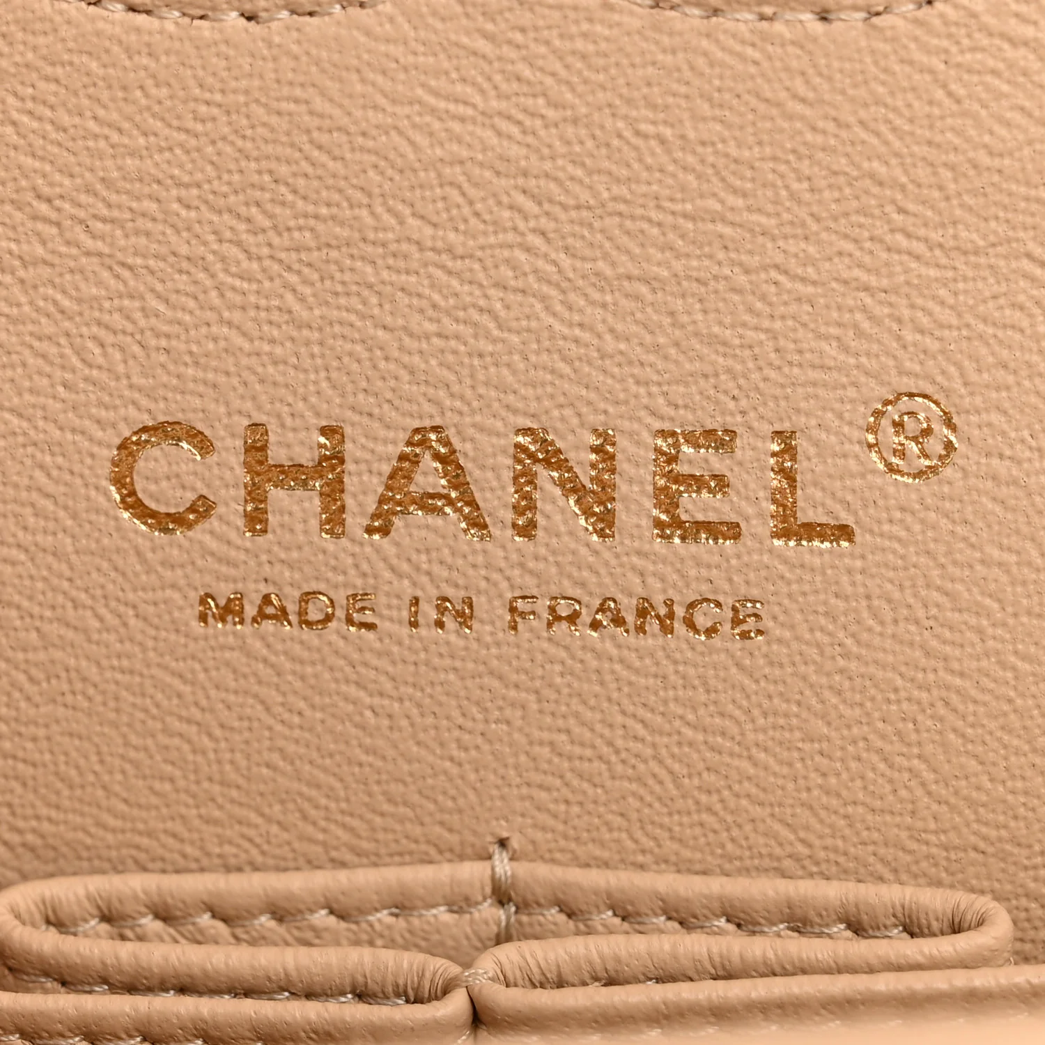 Lambskin Quilted Medium Double Flap Beige - Image 5