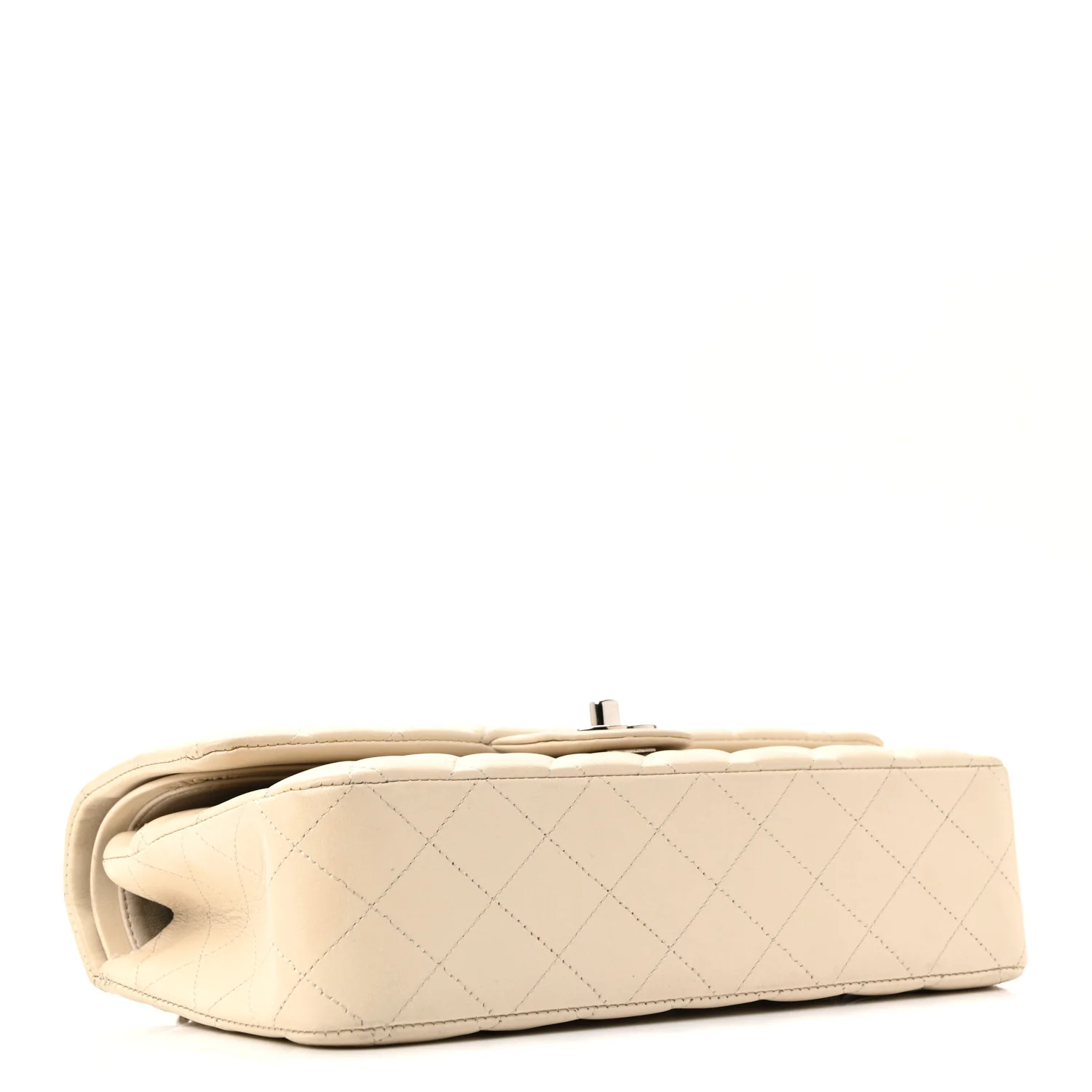 Lambskin Quilted Medium Double Flap Bijoux Chain Ivory - Image 7