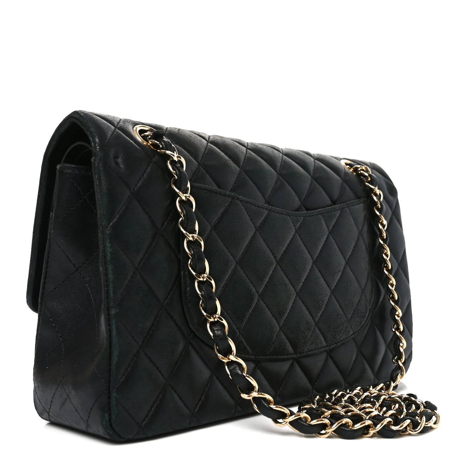 Lambskin Quilted Medium Double Flap Black - Image 3