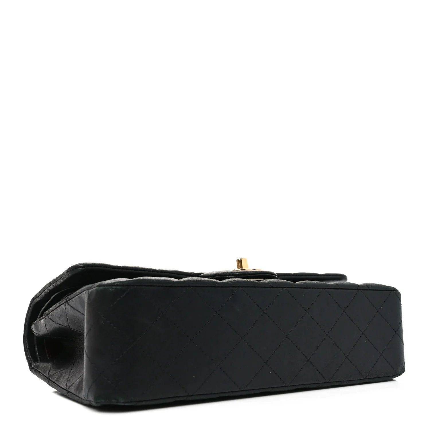 Lambskin Quilted Medium Double Flap Black - Image 4