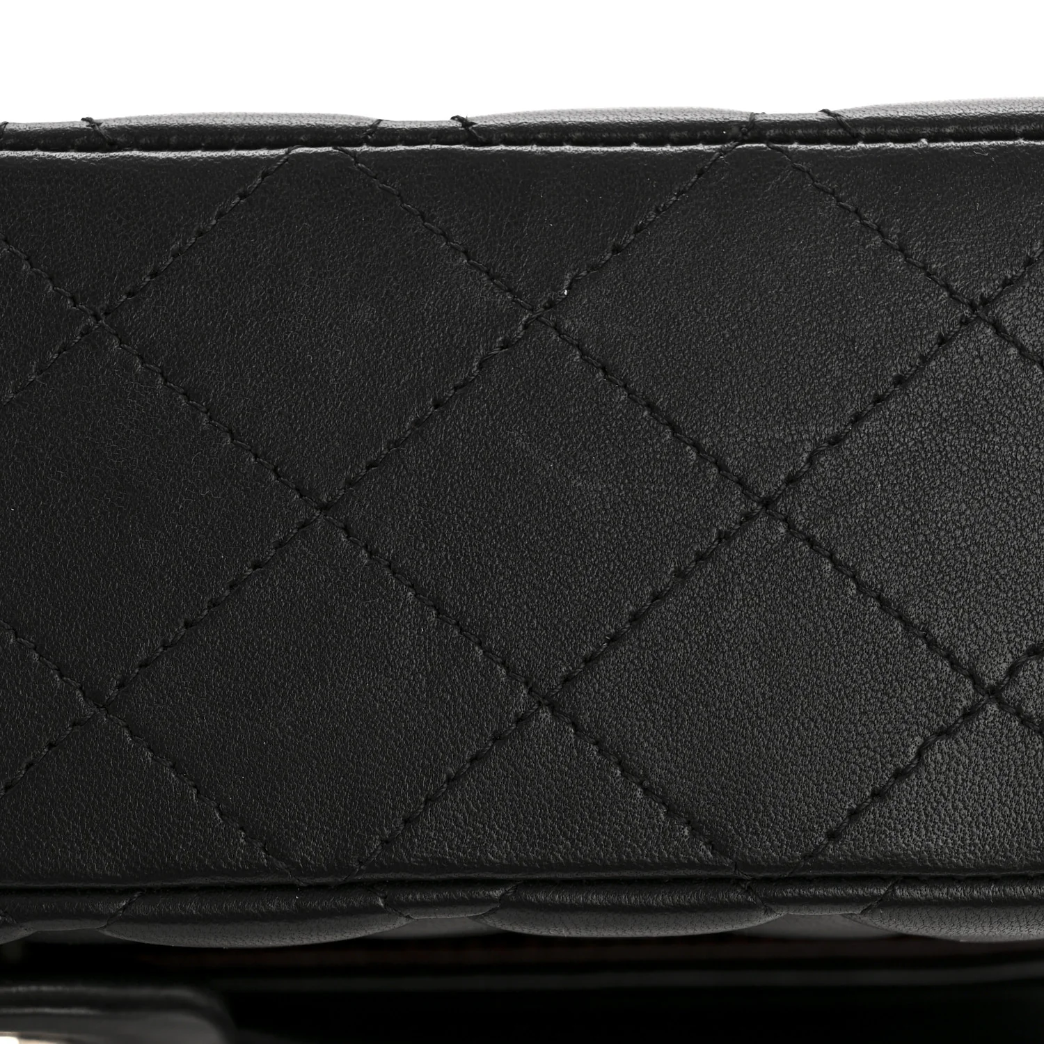 Lambskin Quilted Medium Double Flap Black - Image 14