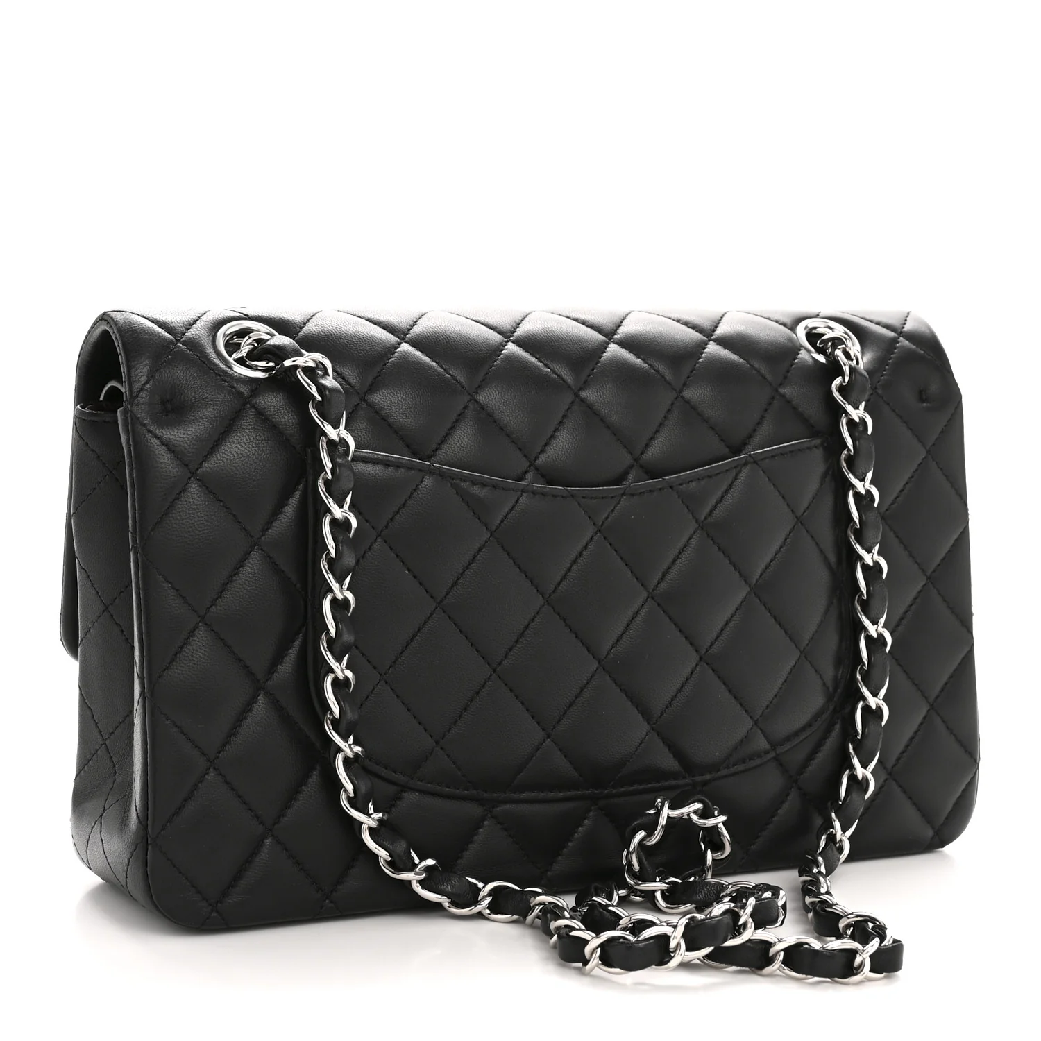 Lambskin Quilted Medium Double Flap Black - Image 3