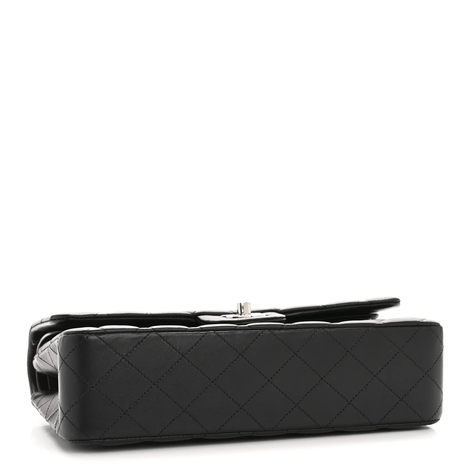 Lambskin Quilted Medium Double Flap Black - Image 4