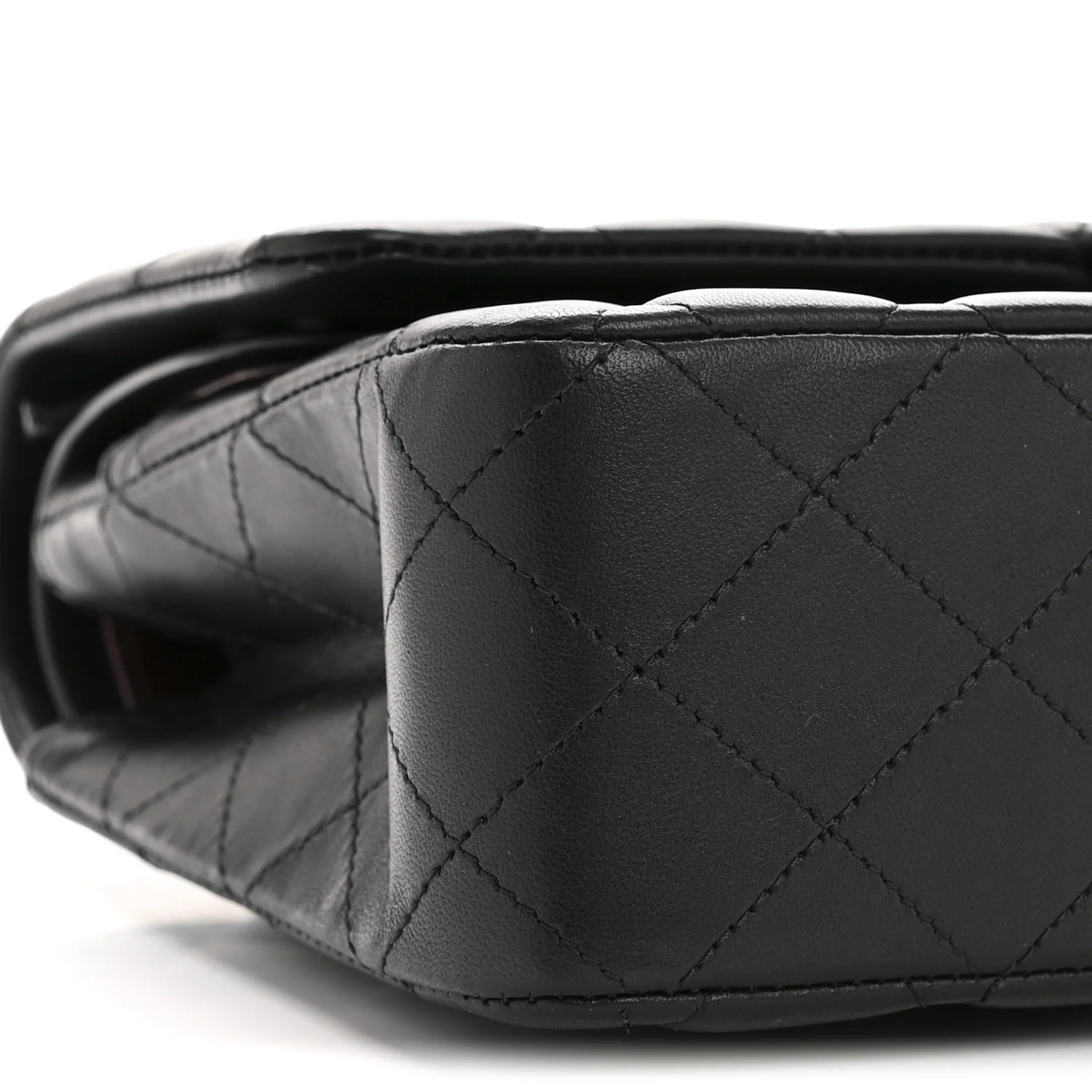 Lambskin Quilted Medium Double Flap Black - Image 9