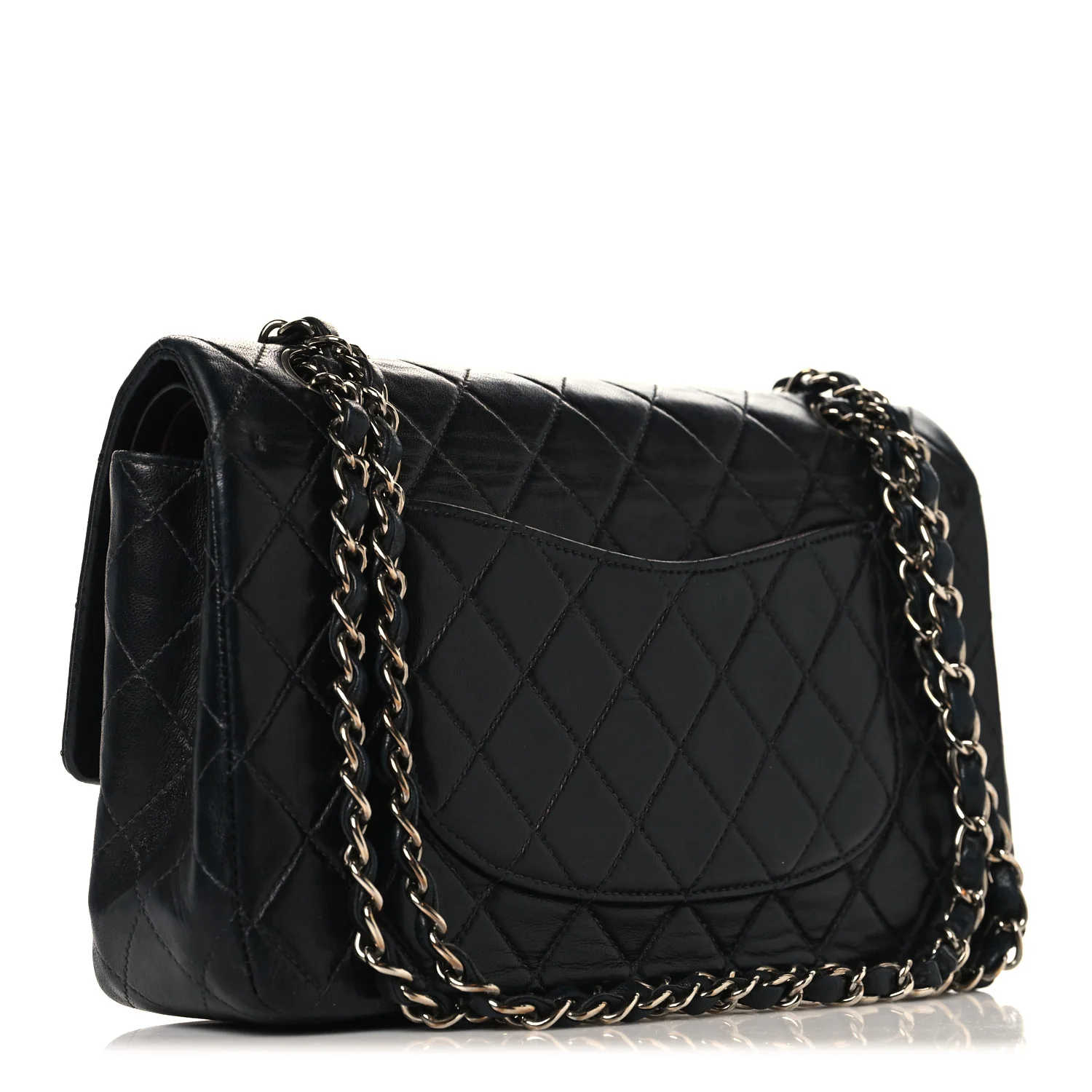 Lambskin Quilted Medium Double Flap Black - Image 3