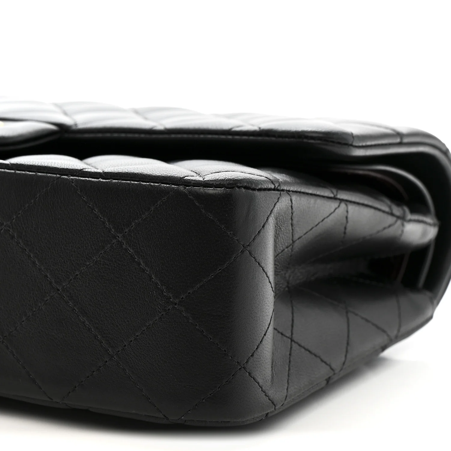 Lambskin Quilted Medium Double Flap Black - Image 10