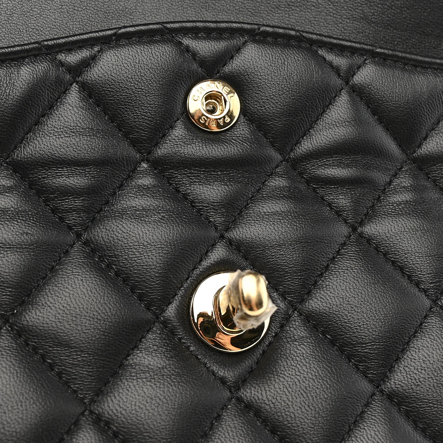 Lambskin Quilted Medium Double Flap Black - Image 11