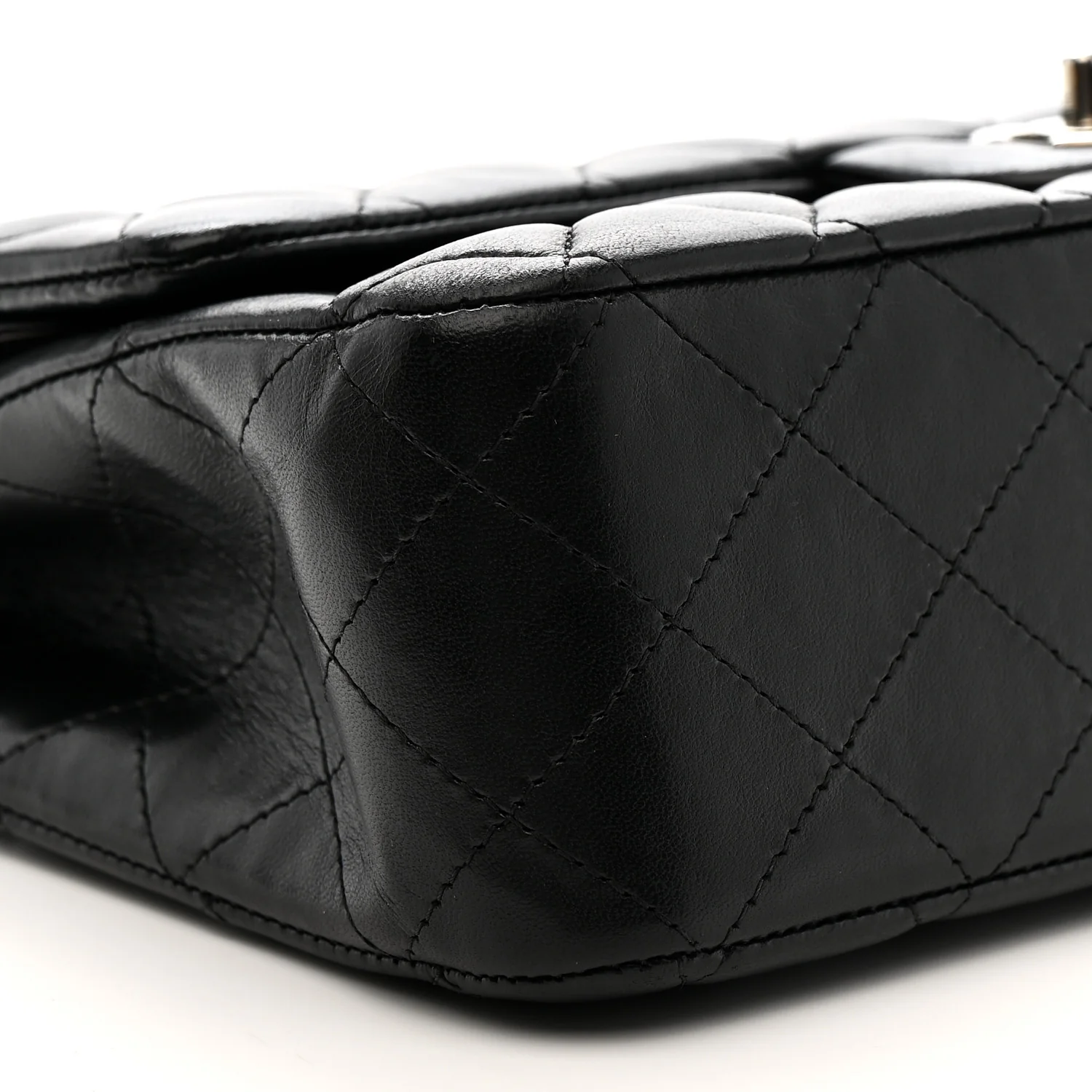 Lambskin Quilted Medium Double Flap Black - Image 8