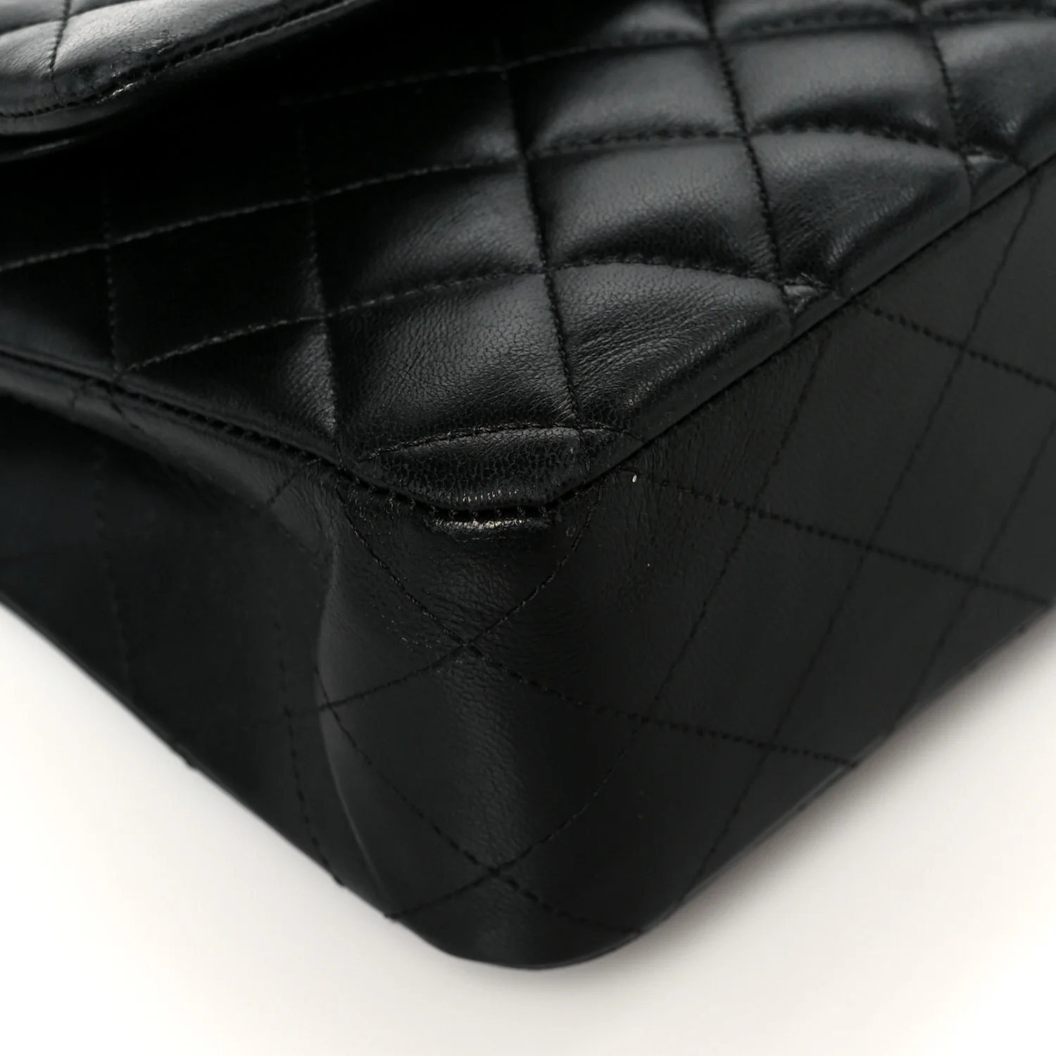 Lambskin Quilted Medium Double Flap Black - Image 10