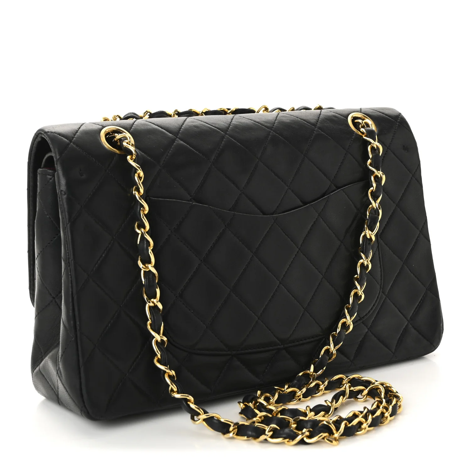 Lambskin Quilted Medium Double Flap Black - Image 3