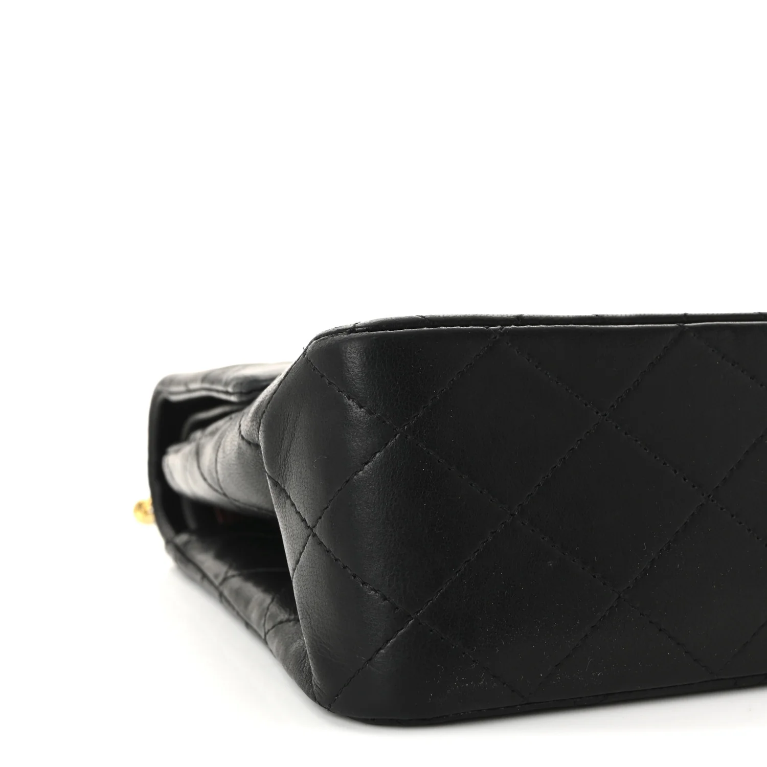 Lambskin Quilted Medium Double Flap Black - Image 9