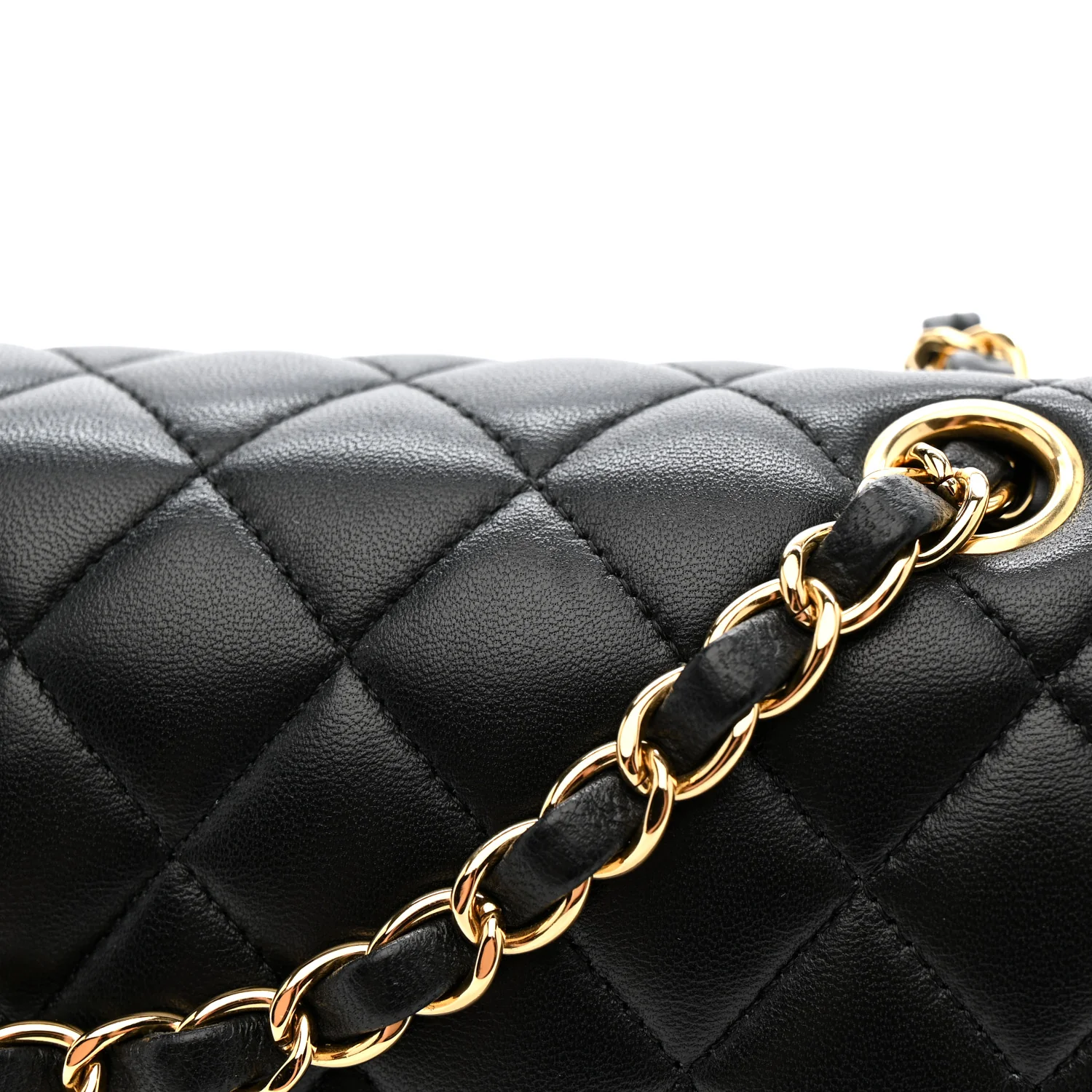 Lambskin Quilted Medium Double Flap Black - Image 11