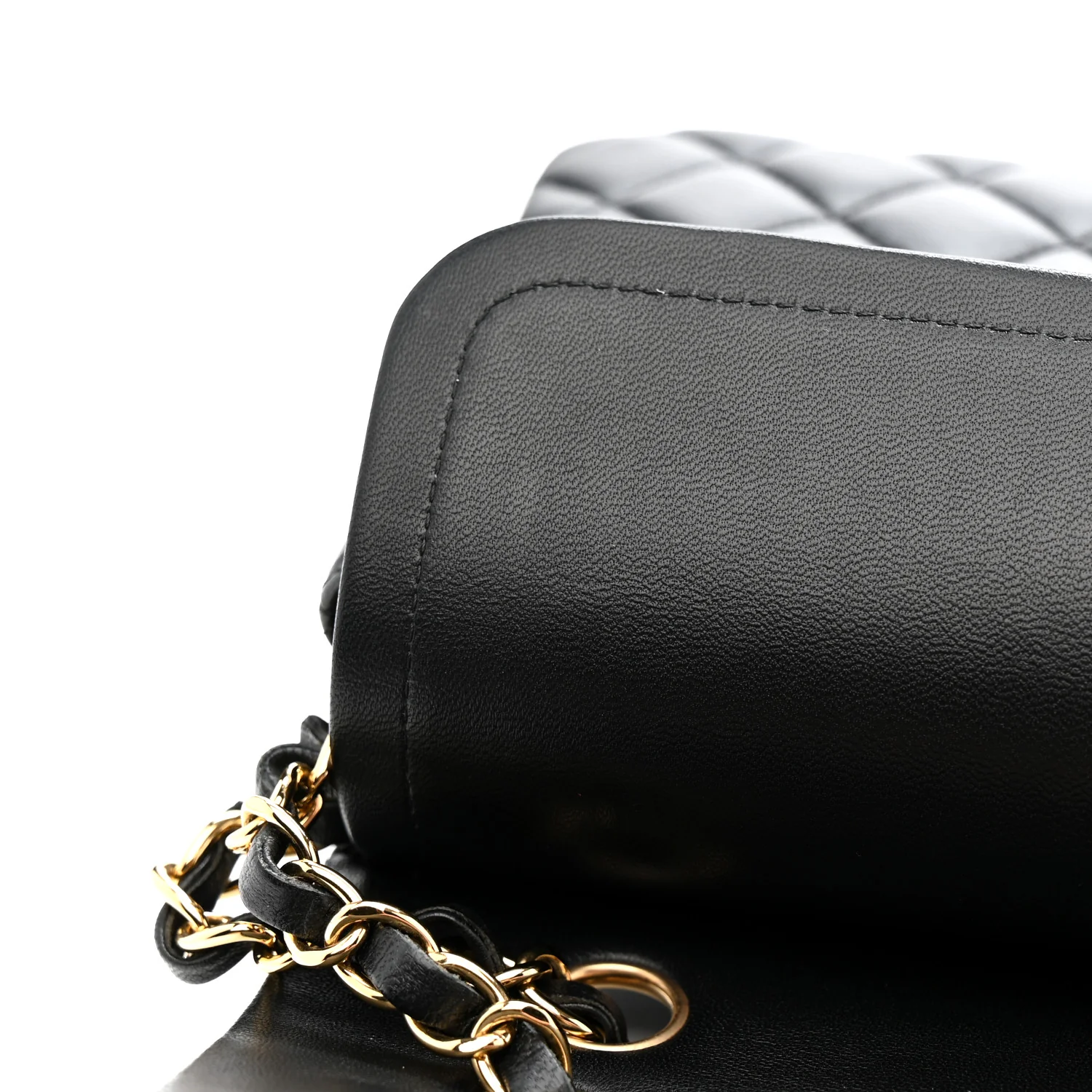 Lambskin Quilted Medium Double Flap Black - Image 13
