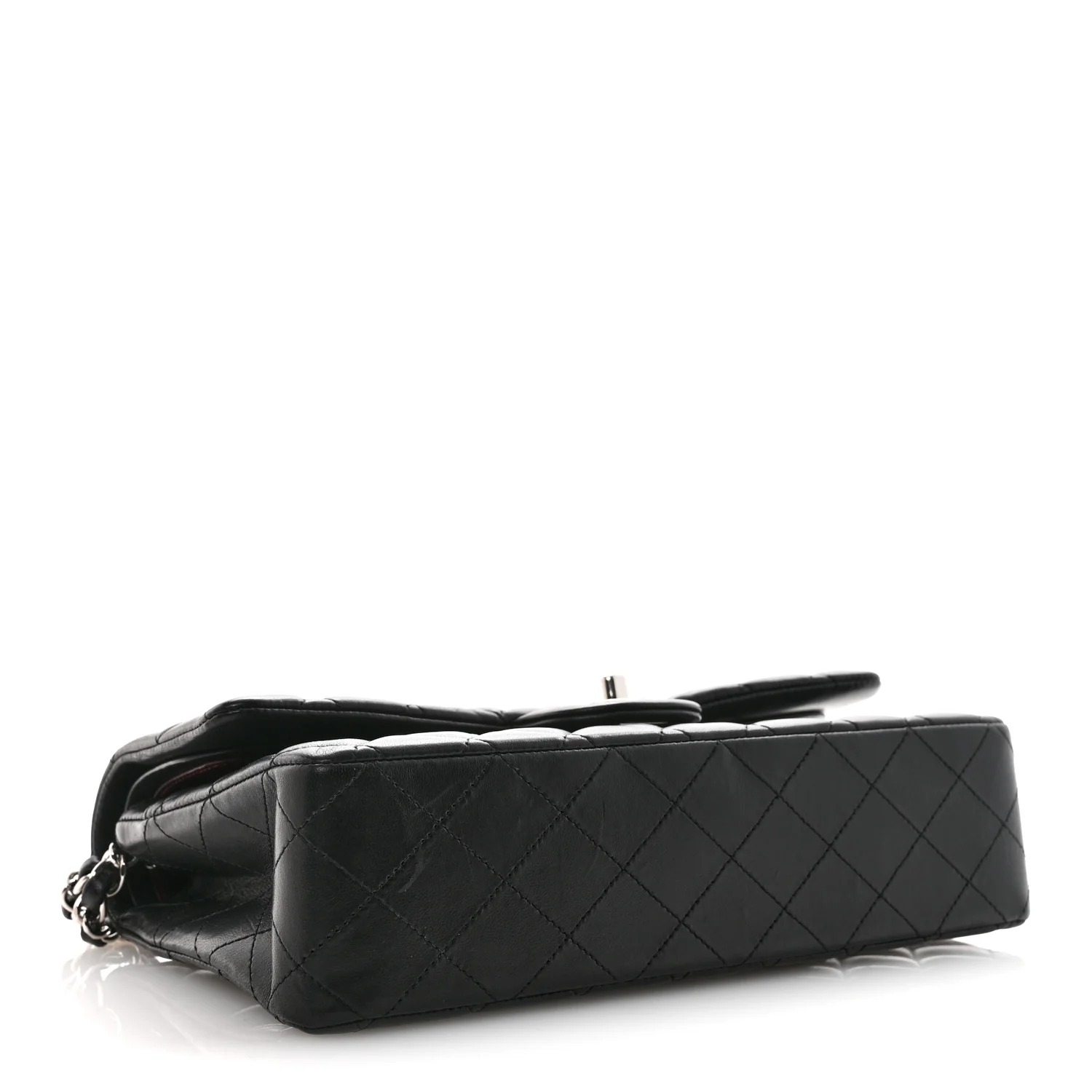 Lambskin Quilted Medium Double Flap Black - Image 4
