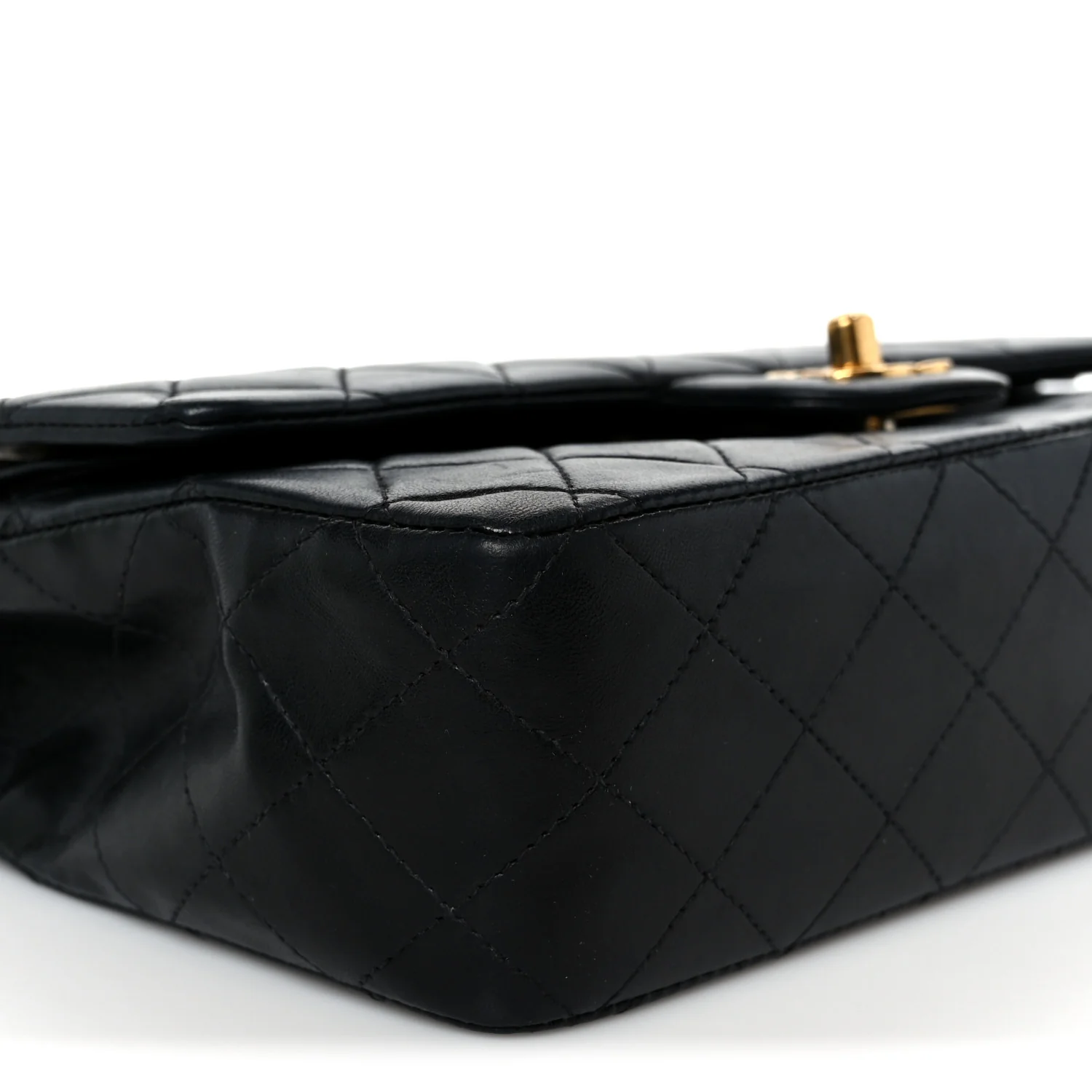 Lambskin Quilted Medium Double Flap Black - Image 10